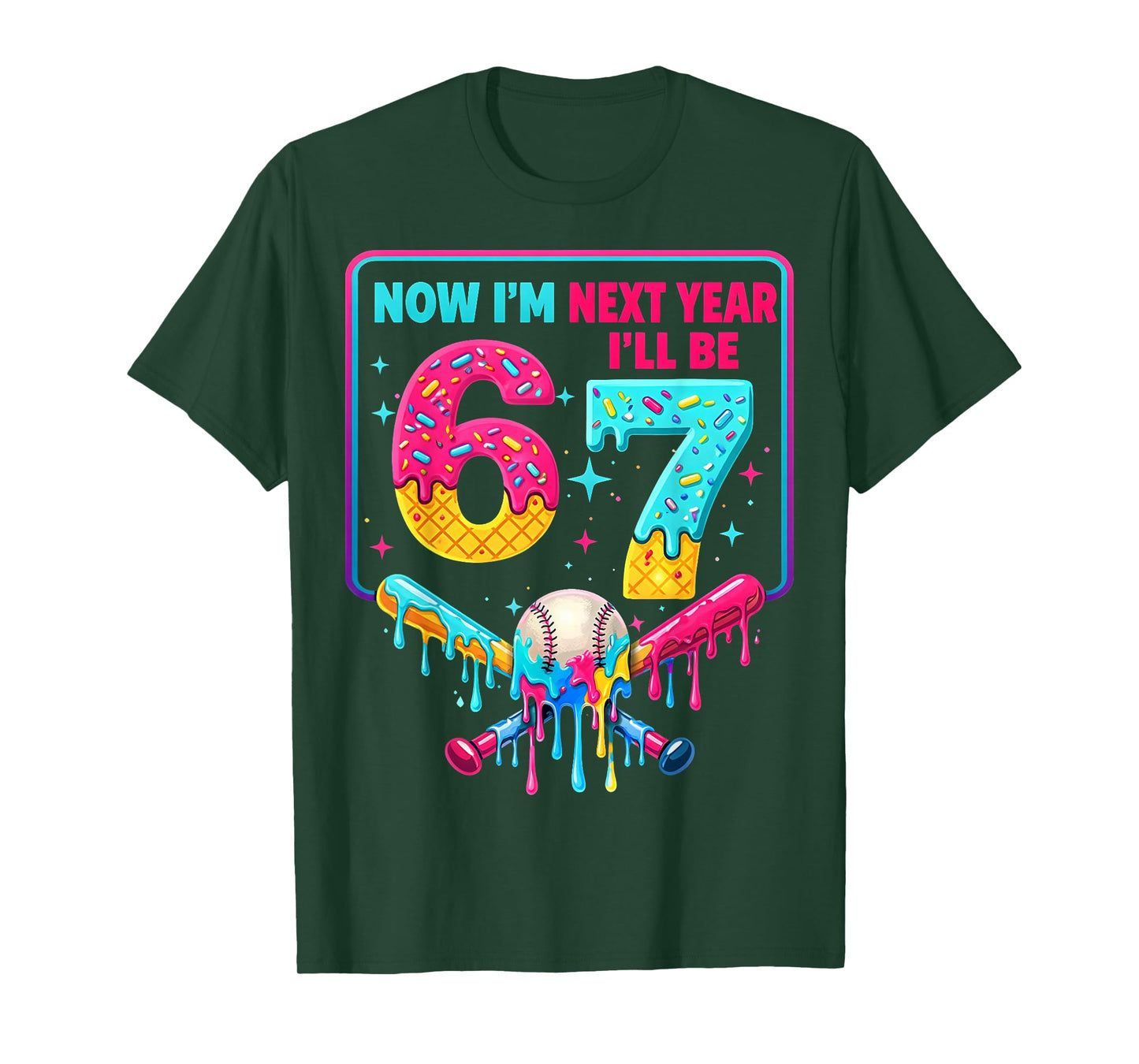 Now I'm 6 Next Year I'll Be 7 67 Birthday Gift for Boy Kid T-Shirt