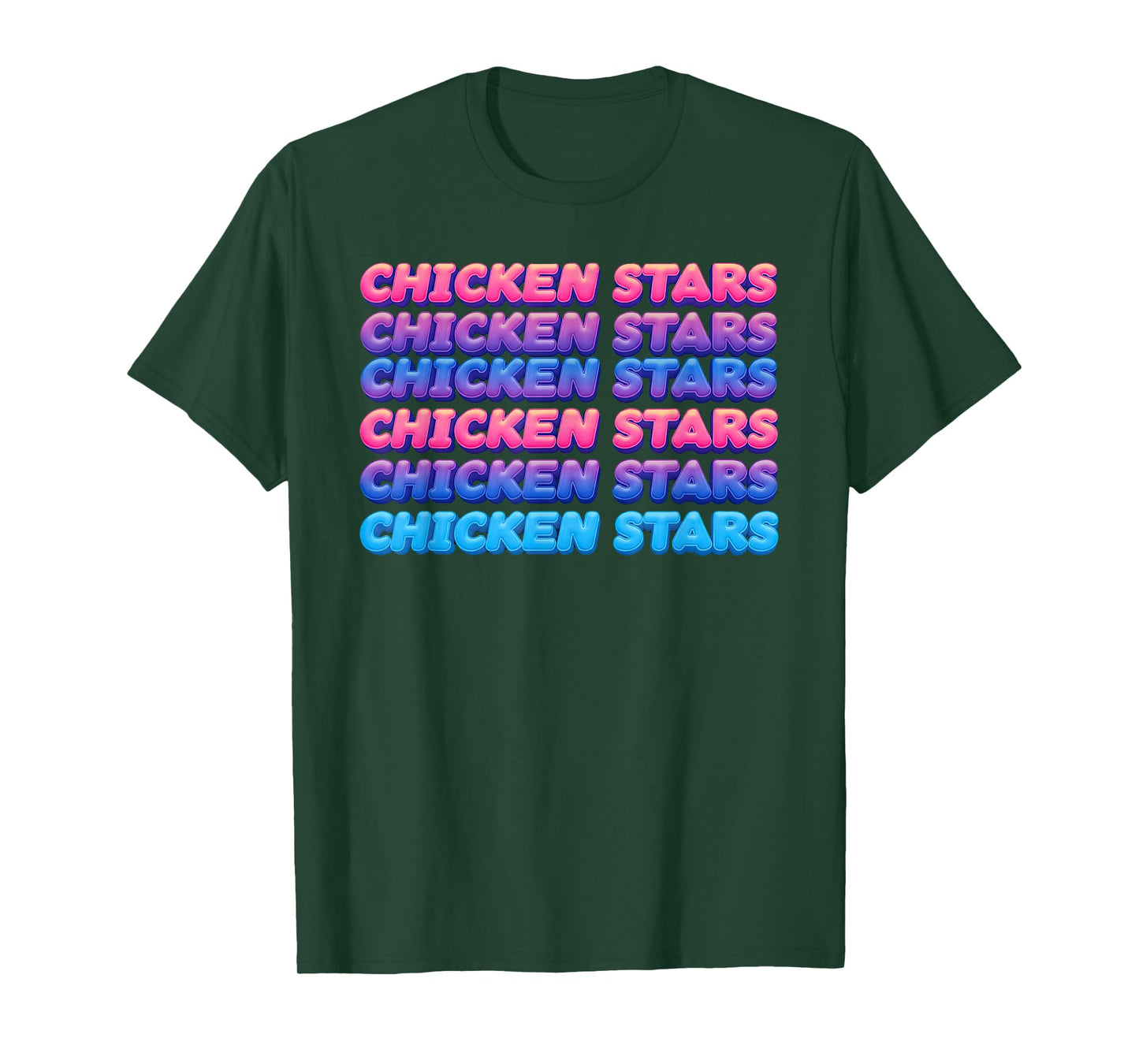 Aesthetic Repeating Chicken Stars Viral Meme Slogan T-Shirt