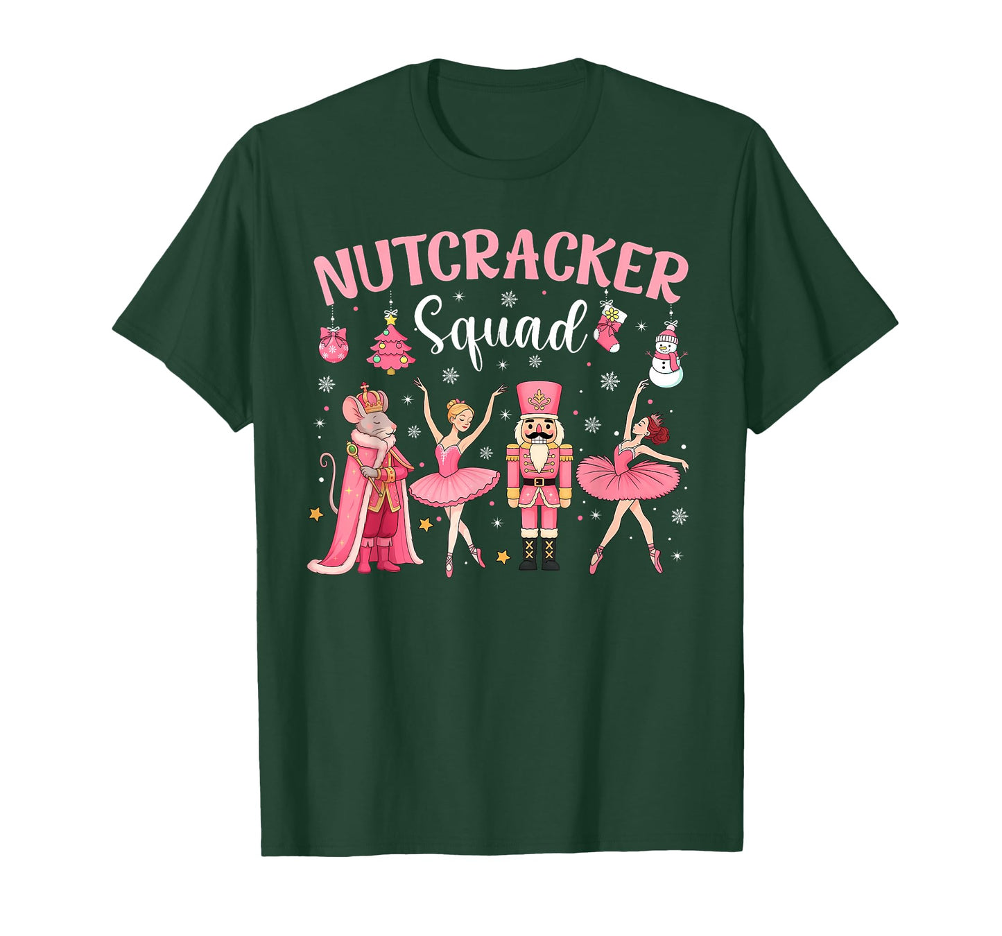 Nutcracker Squad Christmas Ballet Dance Cute Pink Ballerina T-Shirt