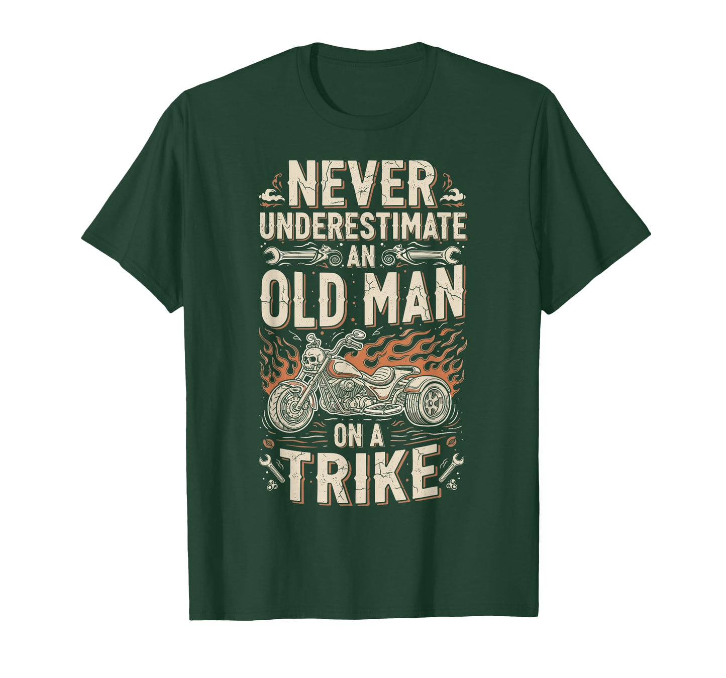 Funny Never Underestimate an Old Man on a Trike Grandpa T-Shirt