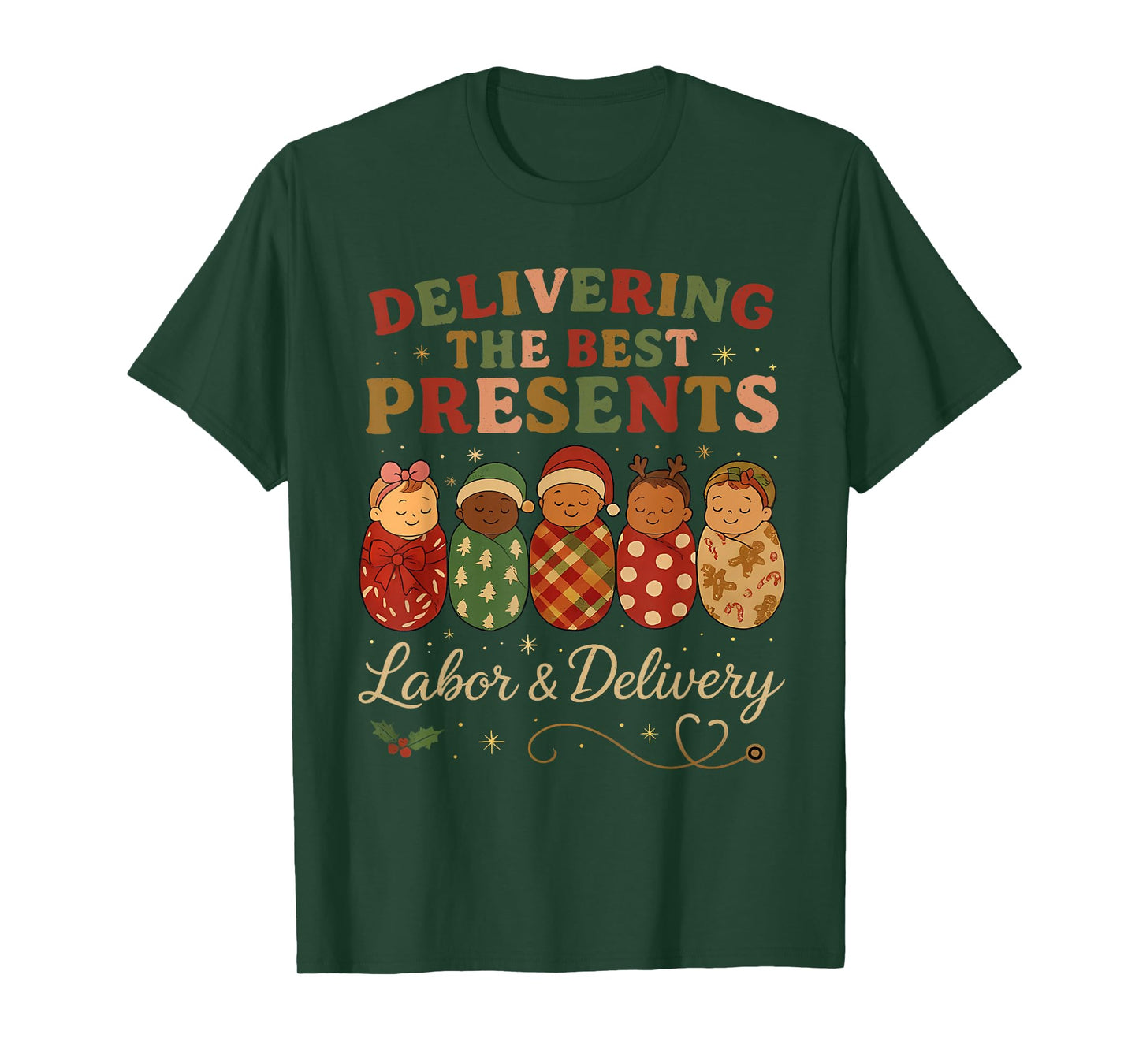 Delivering The Best Presents Labor Delivery Nurse Christmas T-Shirt