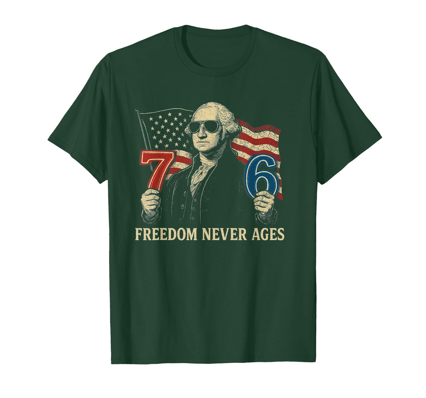 6-7 7-6 George Washington Freedom Design for Teachers T-Shirt