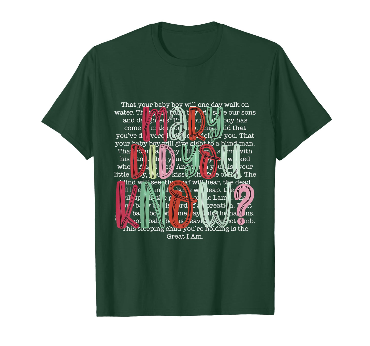 Mary Did You Know Christian Christmas Jesus Faith Men Women T-Shirt
