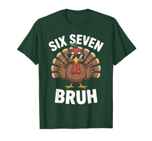 67 Thanksgiving Funny Six Seven Meme Turkey Kids Boys Bruh T-Shirt