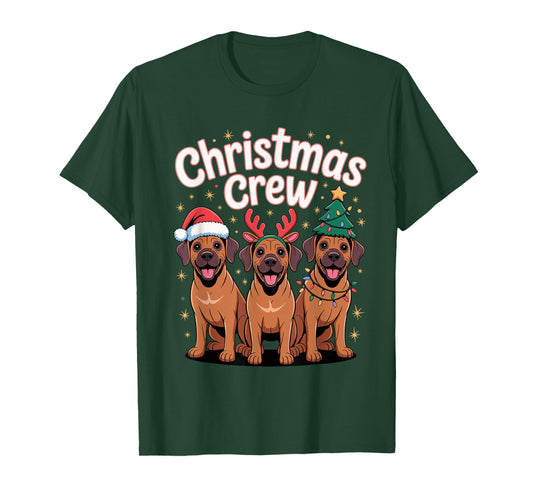 Christmas Crew Xmas Dog Funny Christmas Rhodesian Ridgeback T-Shirt