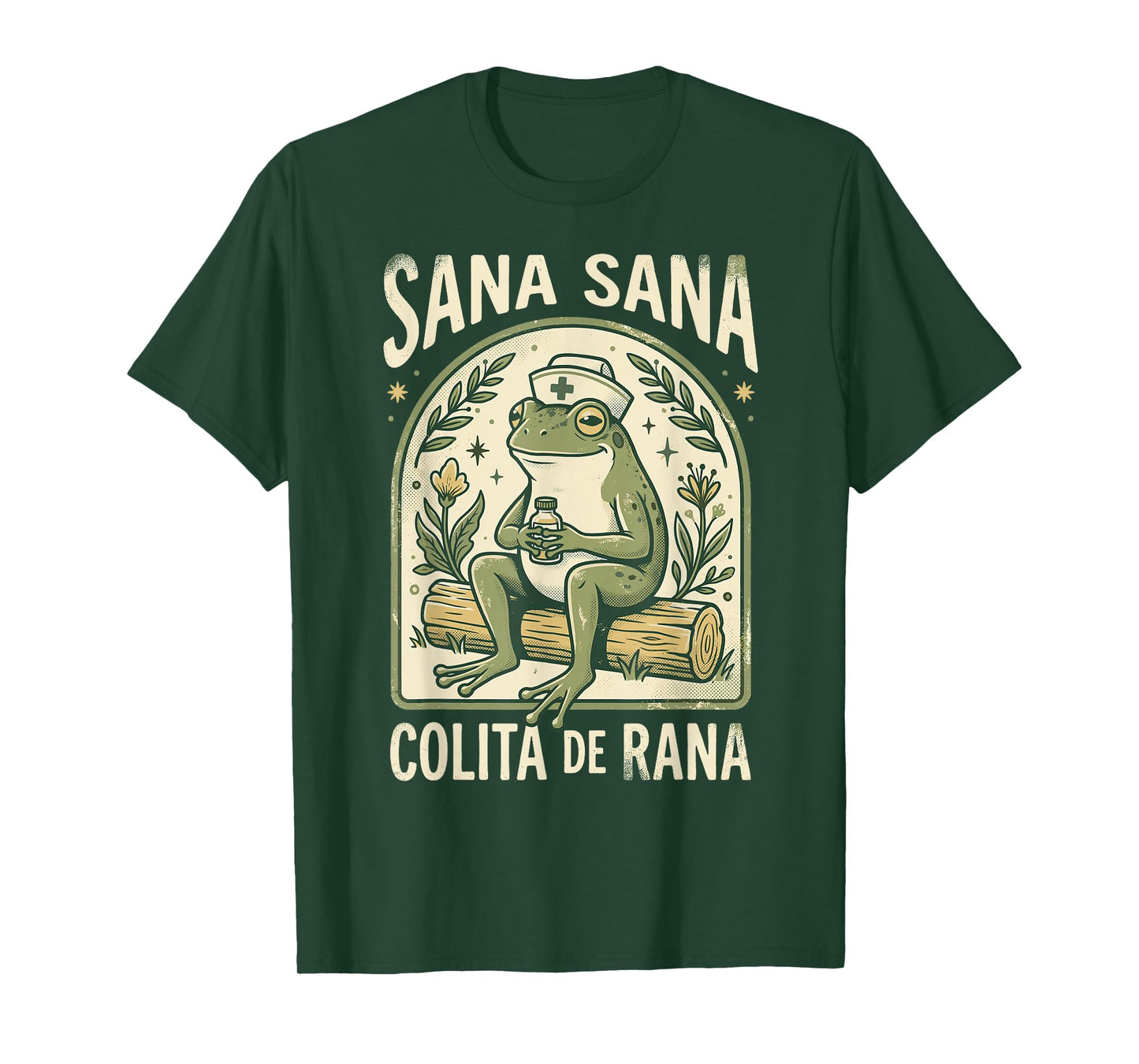 Latina Nurse Frog Vintage Art T-Shirt