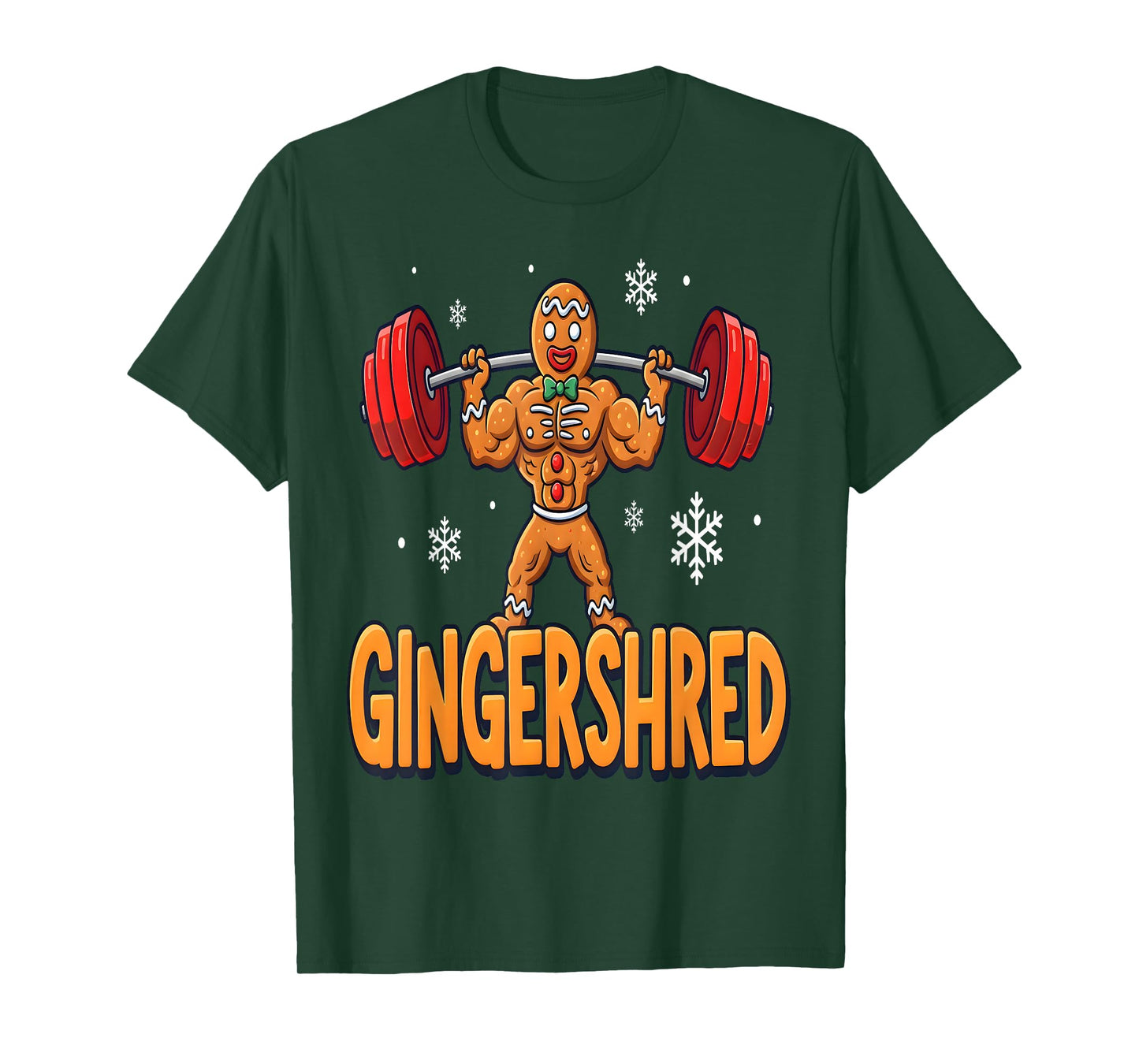 Christmas Gingershred Gym Bodybuilding Funny Gingerbread T-Shirt