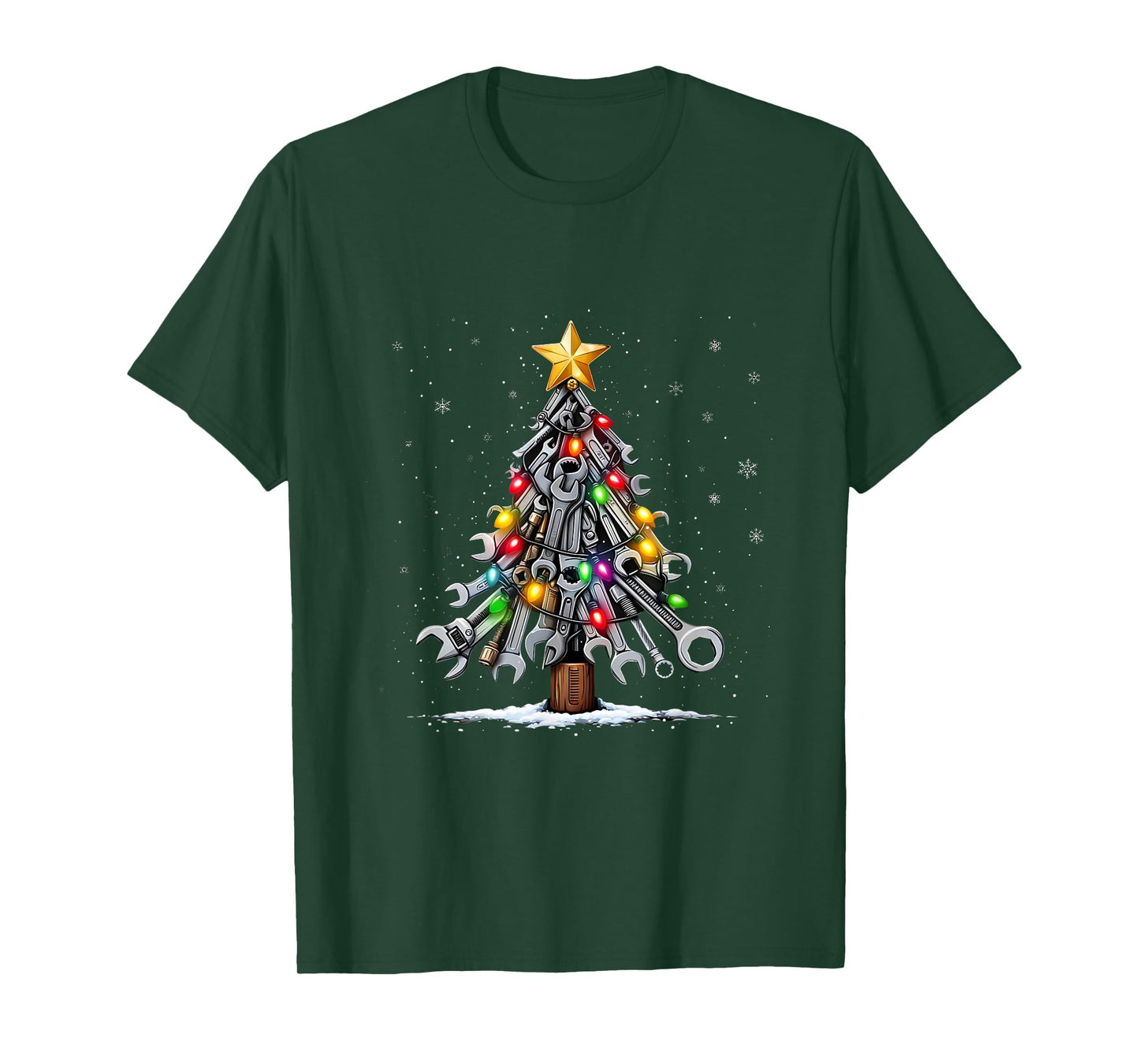 Car Mechanic Christmas Tree Wrench Tools Men Xmas Holiday T-Shirt