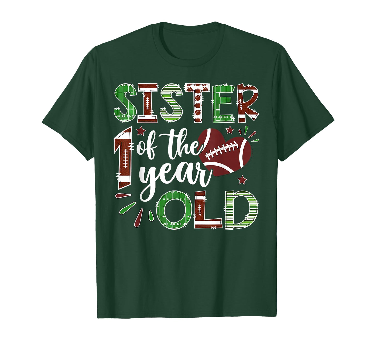 Sister of The 1 Year Old Football First Birthday Boy T-Shirt