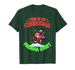 This is My Christmas Pajama Santa Claus Playing Parkour T-Shirt