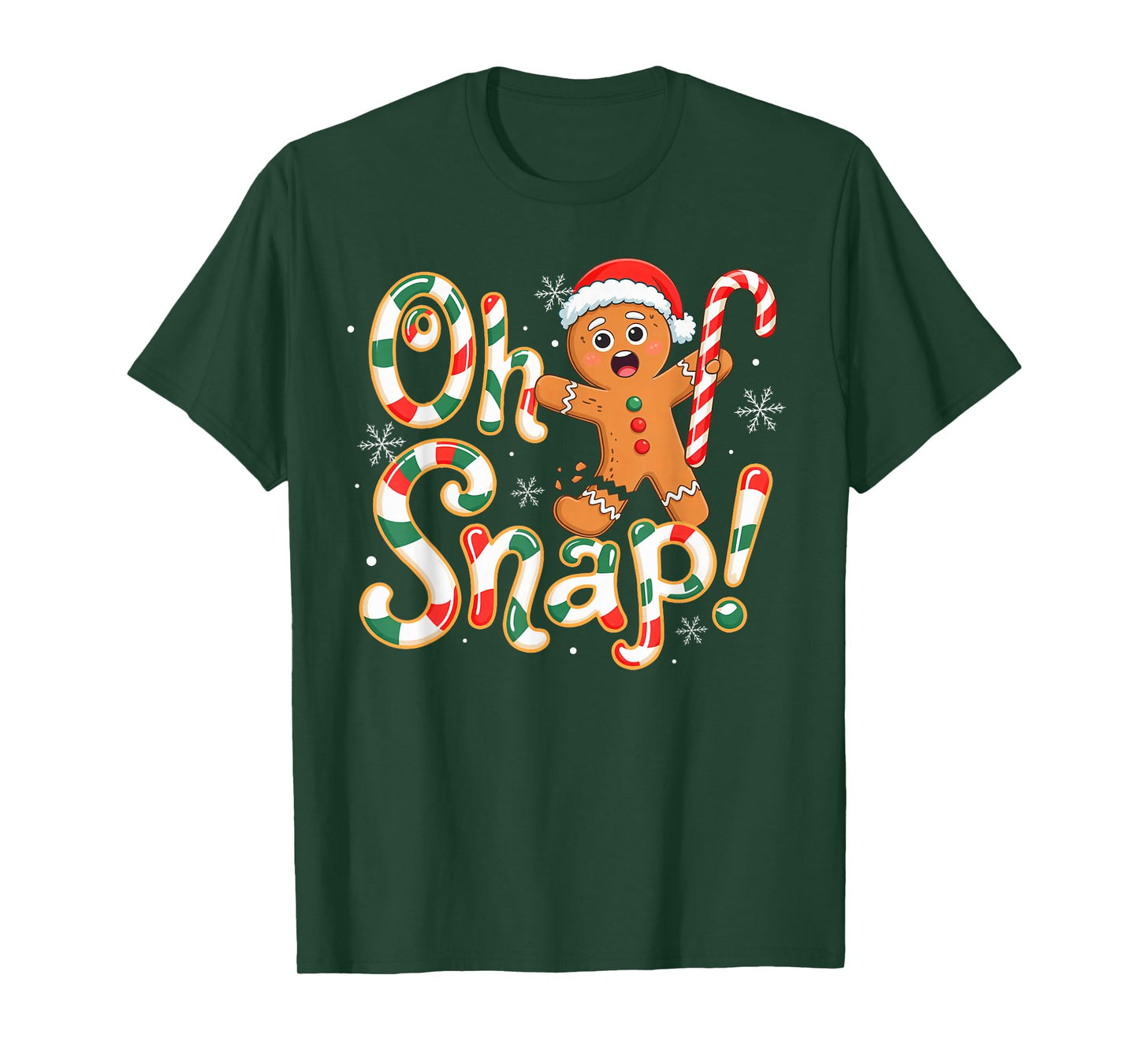 Oh Snap Gingerbread Man for Women Boys Girls Kids Christmas T-Shirt