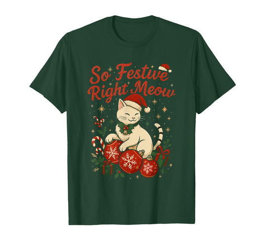 Funny Christmas Cat T-Shirt