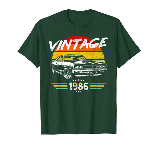Born 1986 40th Birthday Vintage Muscle Car Fathers Day T-Shirt