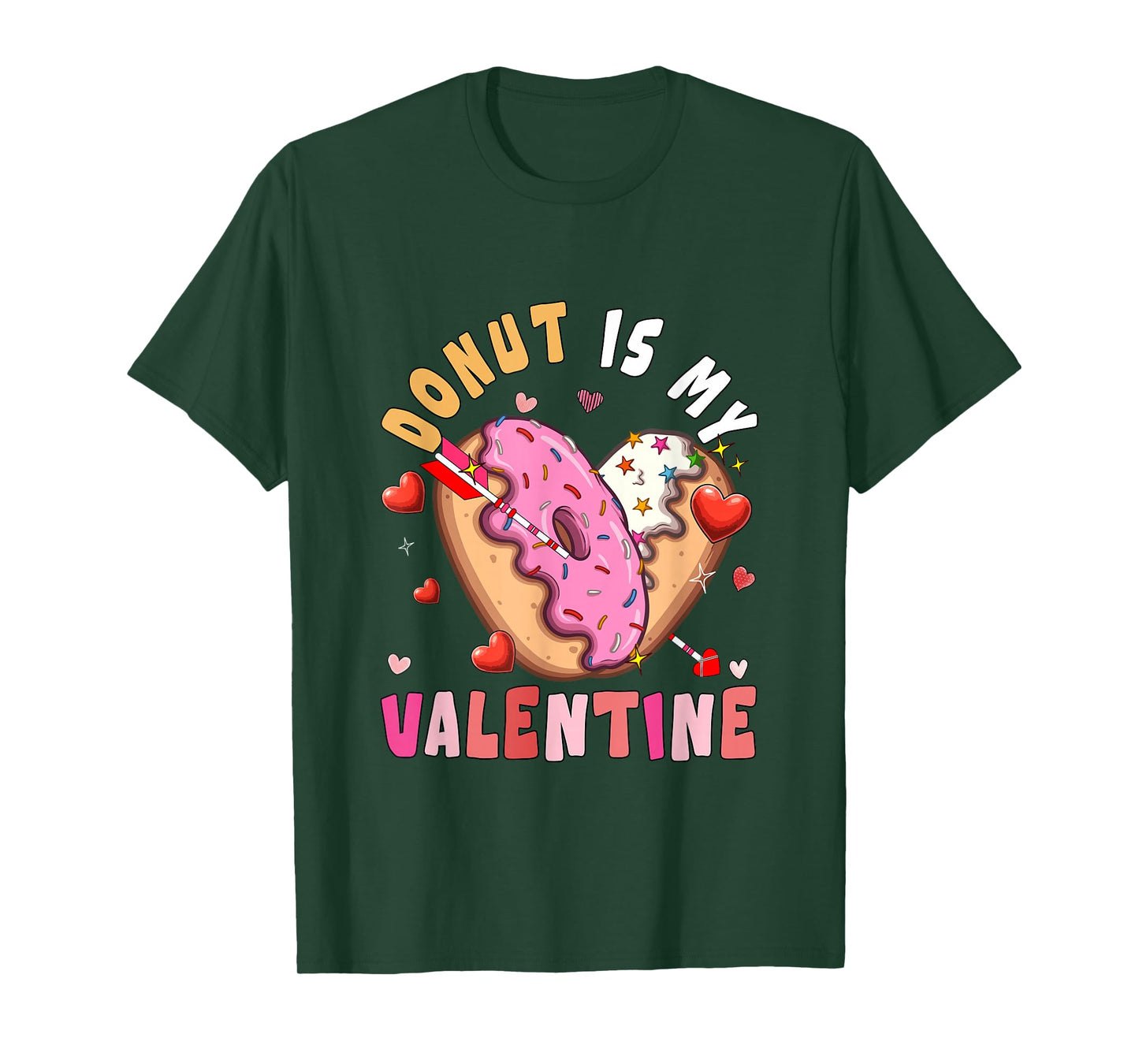 Donut is My Valentine Hearts Matching Food Lover Family Kids T-Shirt
