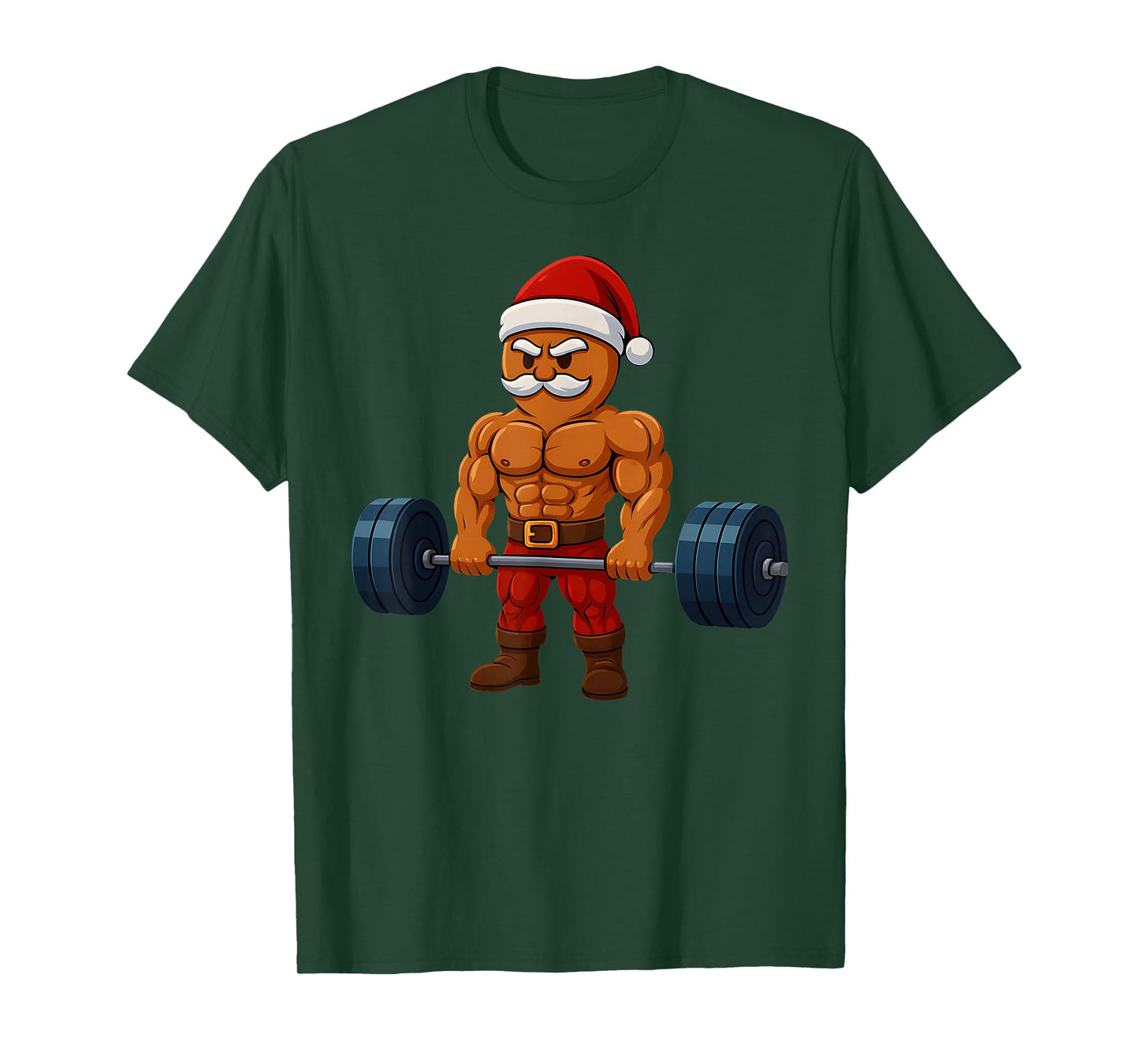 Gingerbread Weightlifting Fitness Gym Workout Christmas Tree T-Shirt