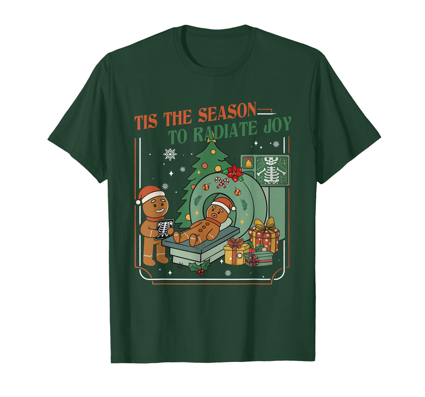 Radiology Technologist Christmas Gingerbread X-ray Holiday T-Shirt