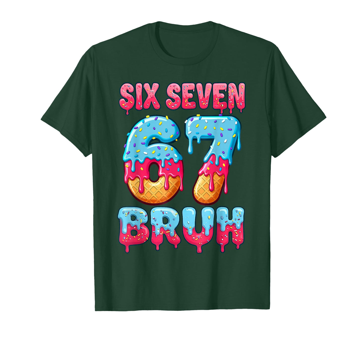 Six Seven Bruh 67 Ice Cream Drip Baseball for Men Women Kids T-Shirt
