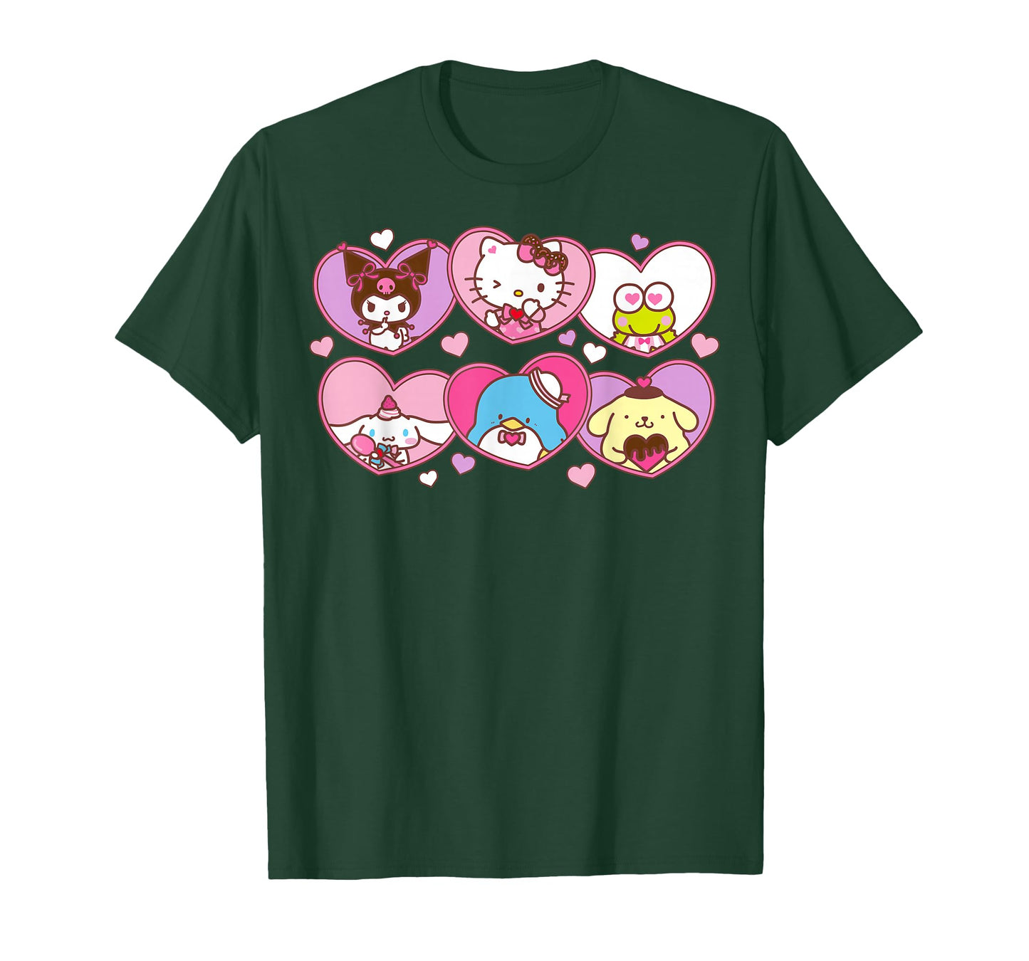 Hello Kitty Valentine's Day Sanrio Characters Heart Frames T-Shirt