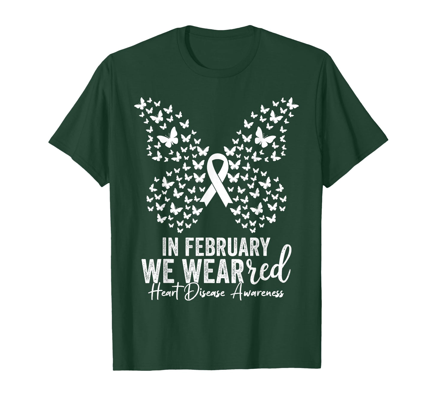 in February We Wear Red CHD Heart Disease Awareness Women T-Shirt