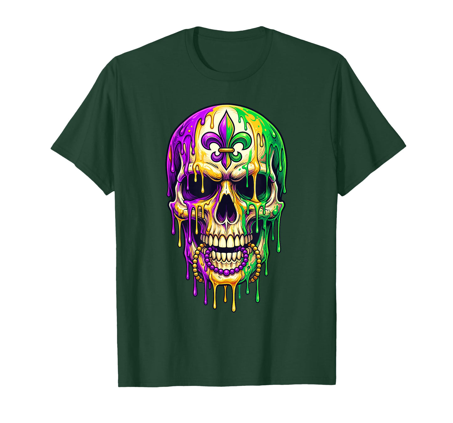 Mardi Gras Skull Fleur de Lis Voodoo New Orleans Doctor T-Shirt
