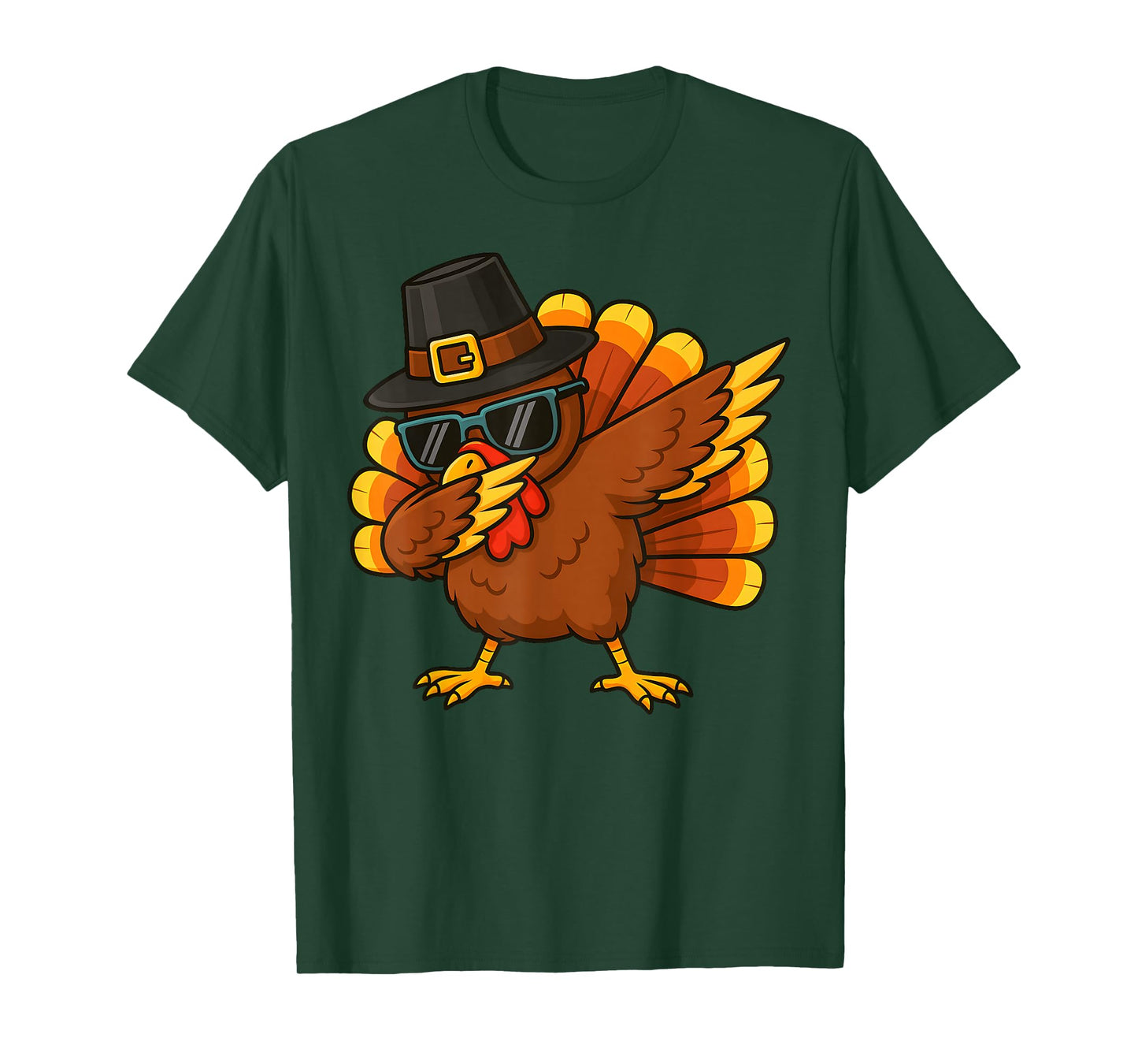 Thanksgiving Day Pilgrim Funny Dab Dabbing Turkey Boys Men T-Shirt