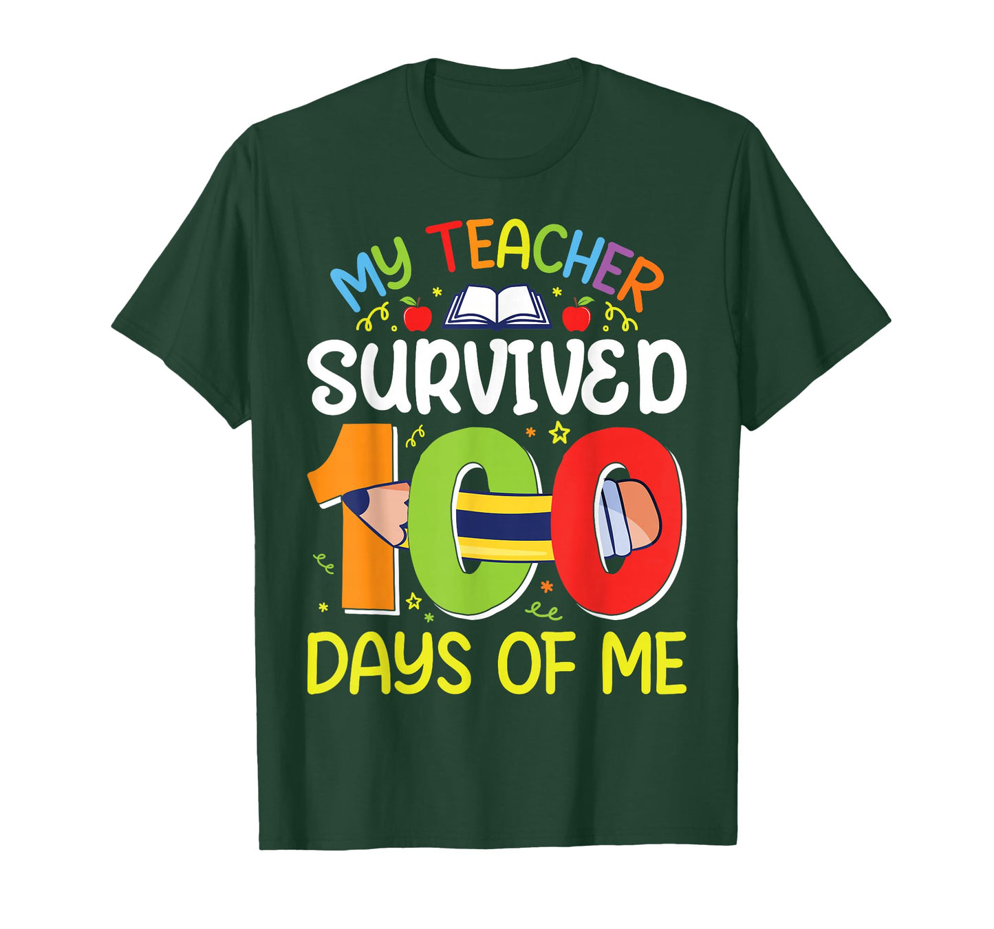 My Teacher Survived 100 Days of Me Funny 100th Day of School T-Shirt