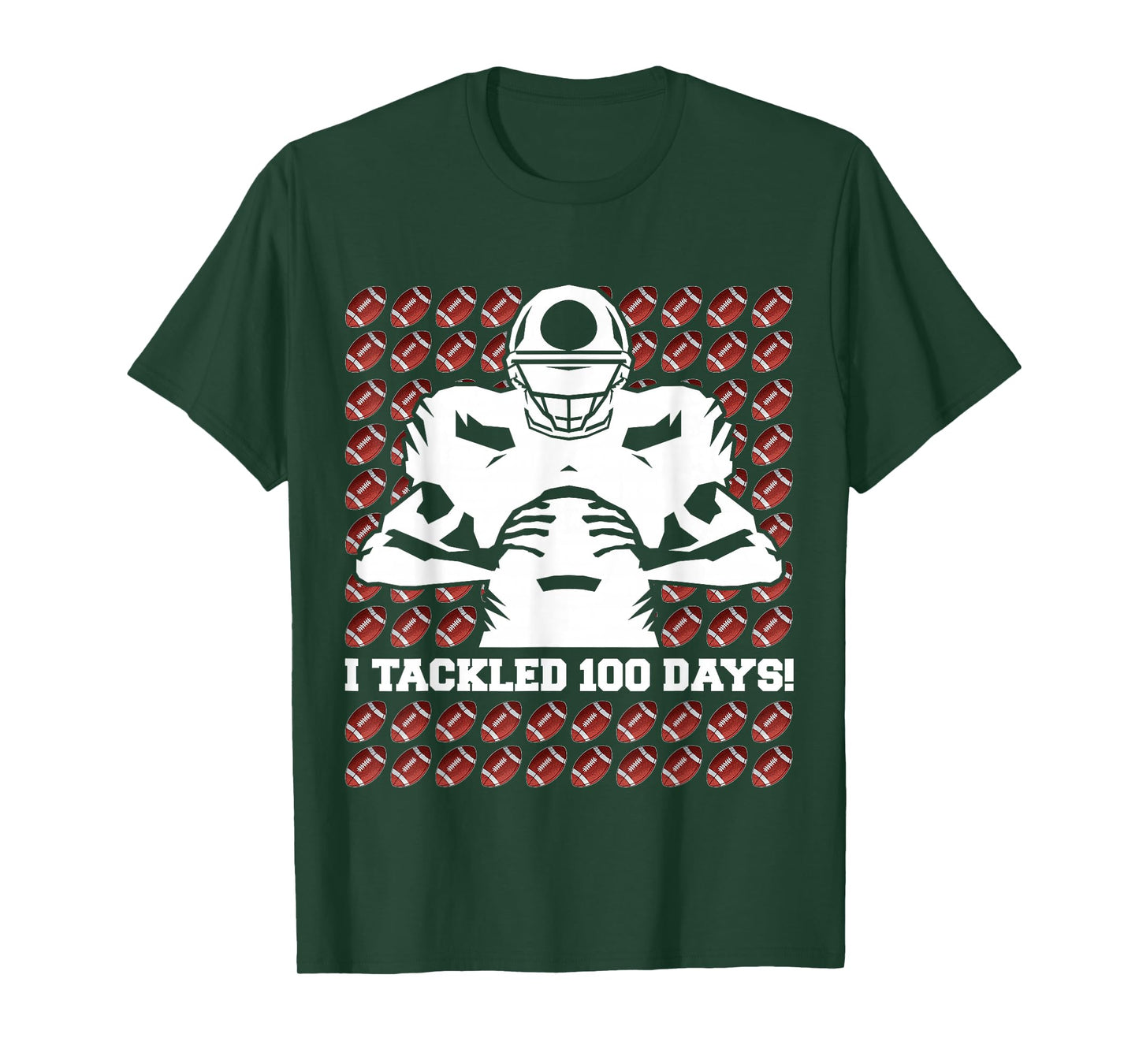 100 Days of School Football I Tackled 100th Day Smarter Kids T-Shirt