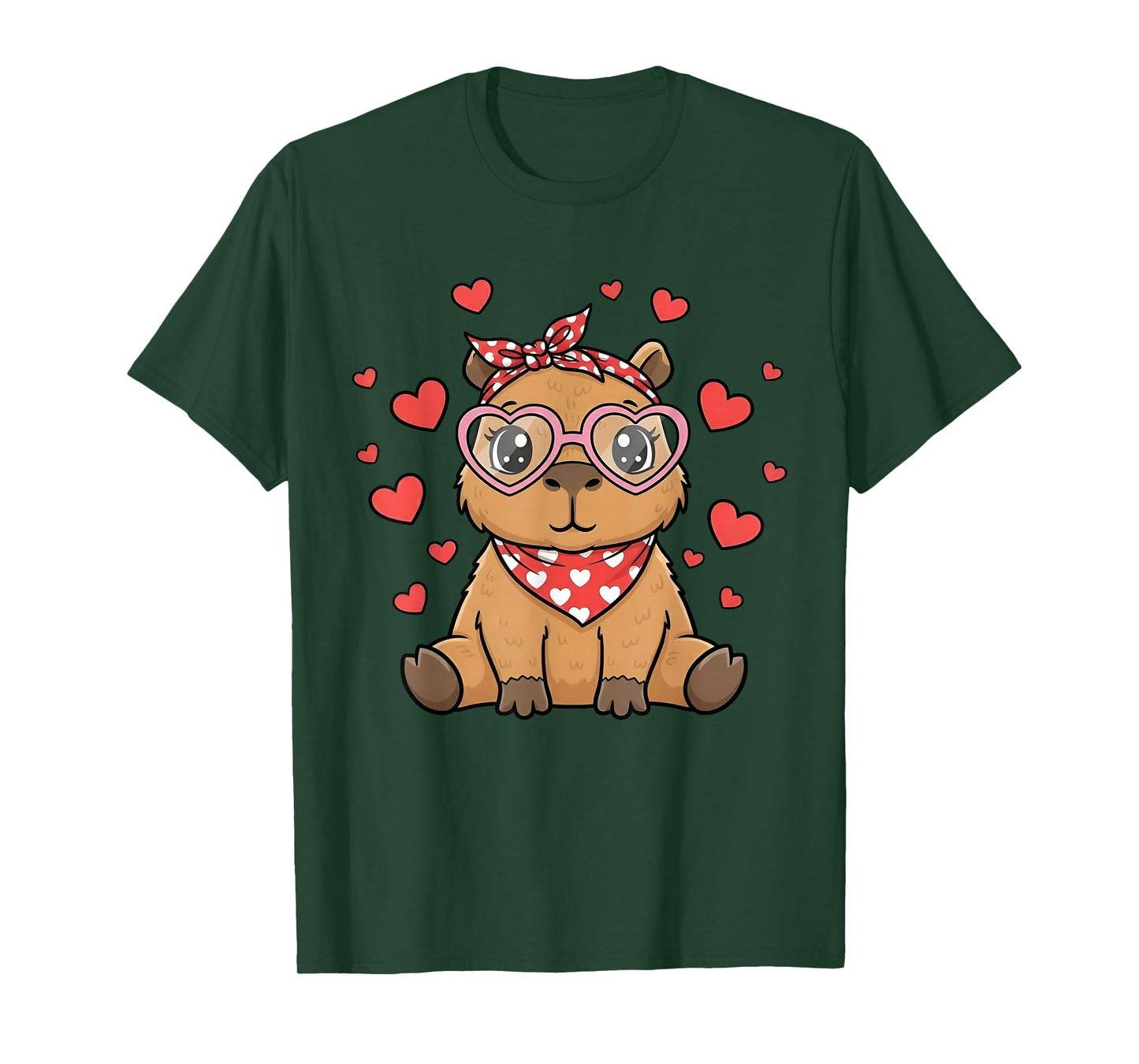 Capybara Valentines Day Girl Hearts Valentine Capybara Women T-Shirt