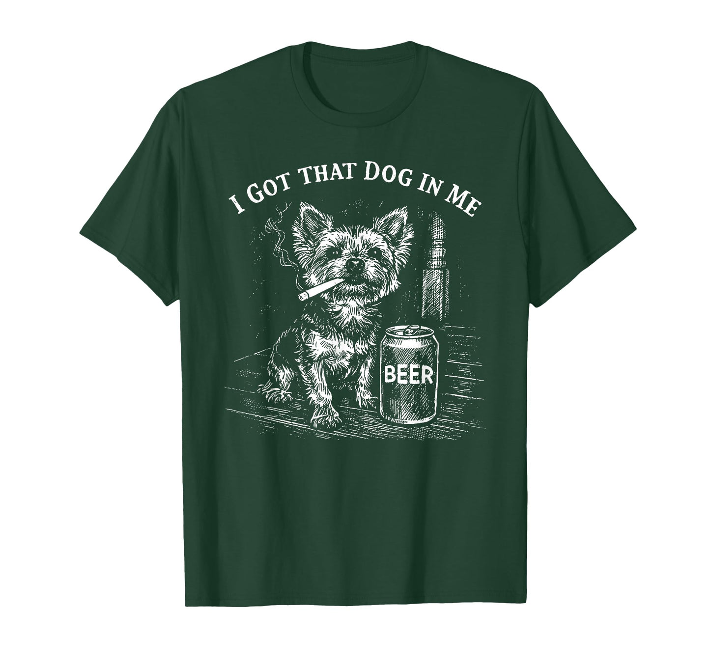 I Got That Dog in Me Funny Yorkie Smoking Cigarette Meme T-Shirt