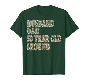 Old School Camo Husband Dad 50 Year Old Legend 50th Birthday T-Shirt