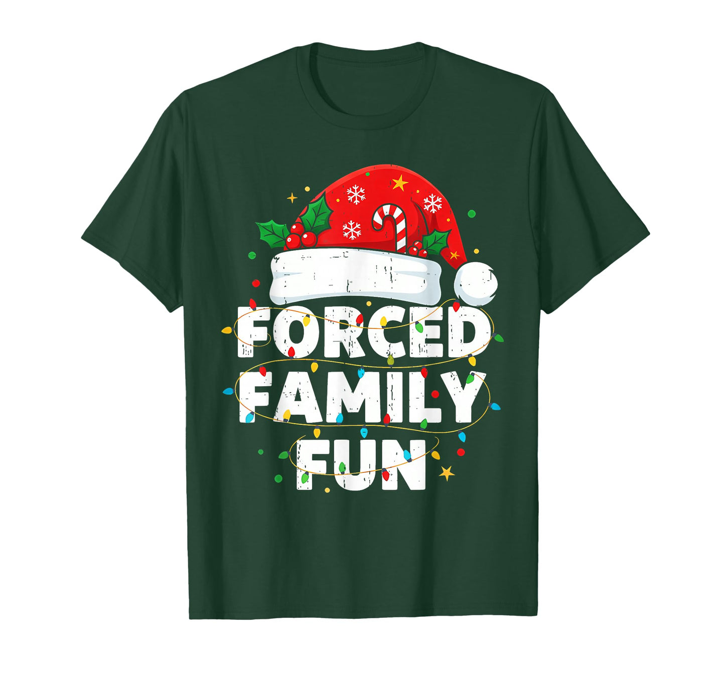 Funny Forced Family Christmas Shirt Funny Xmas Men Women T-Shirt