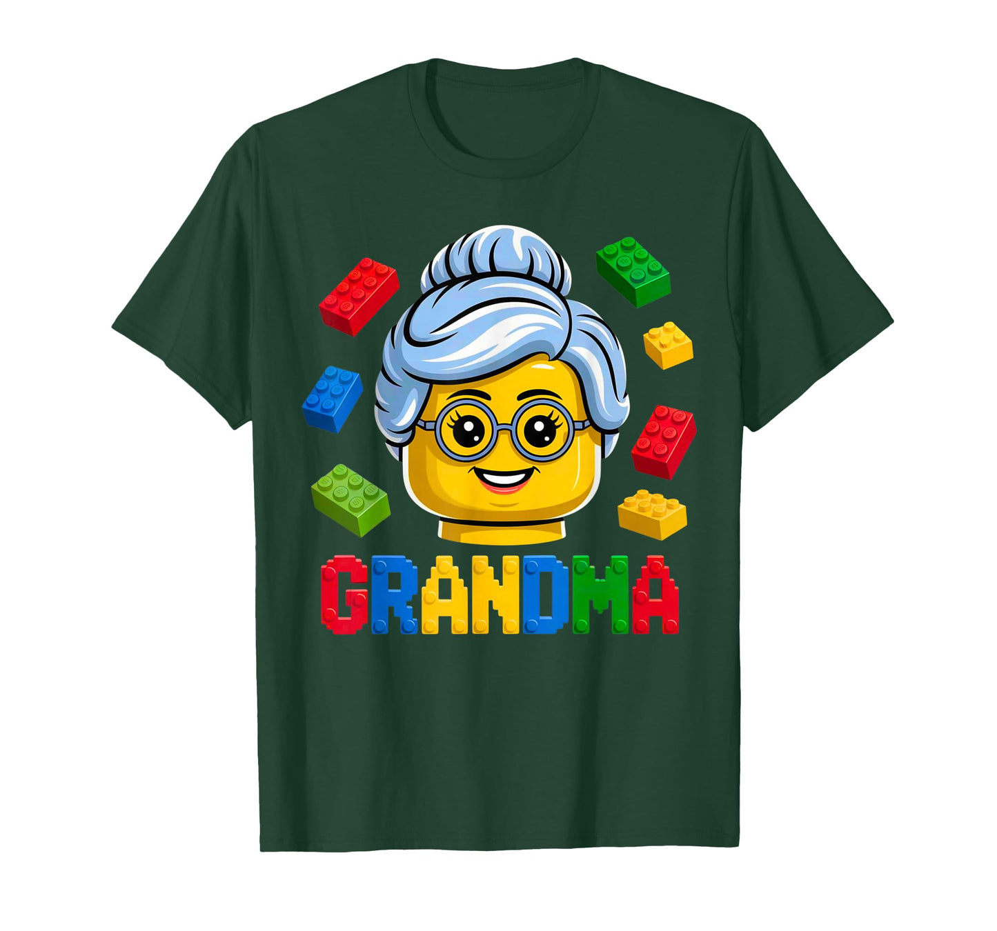 Family Grandma Master Builder Building Brick Blocks Kids T-Shirt