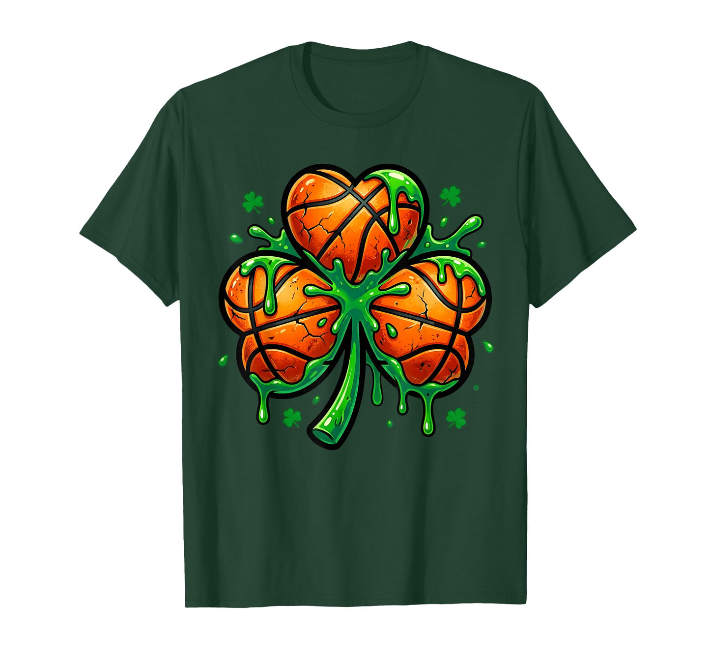 St Patricks Day Shamrock Basketball for Men and Women T-Shirt