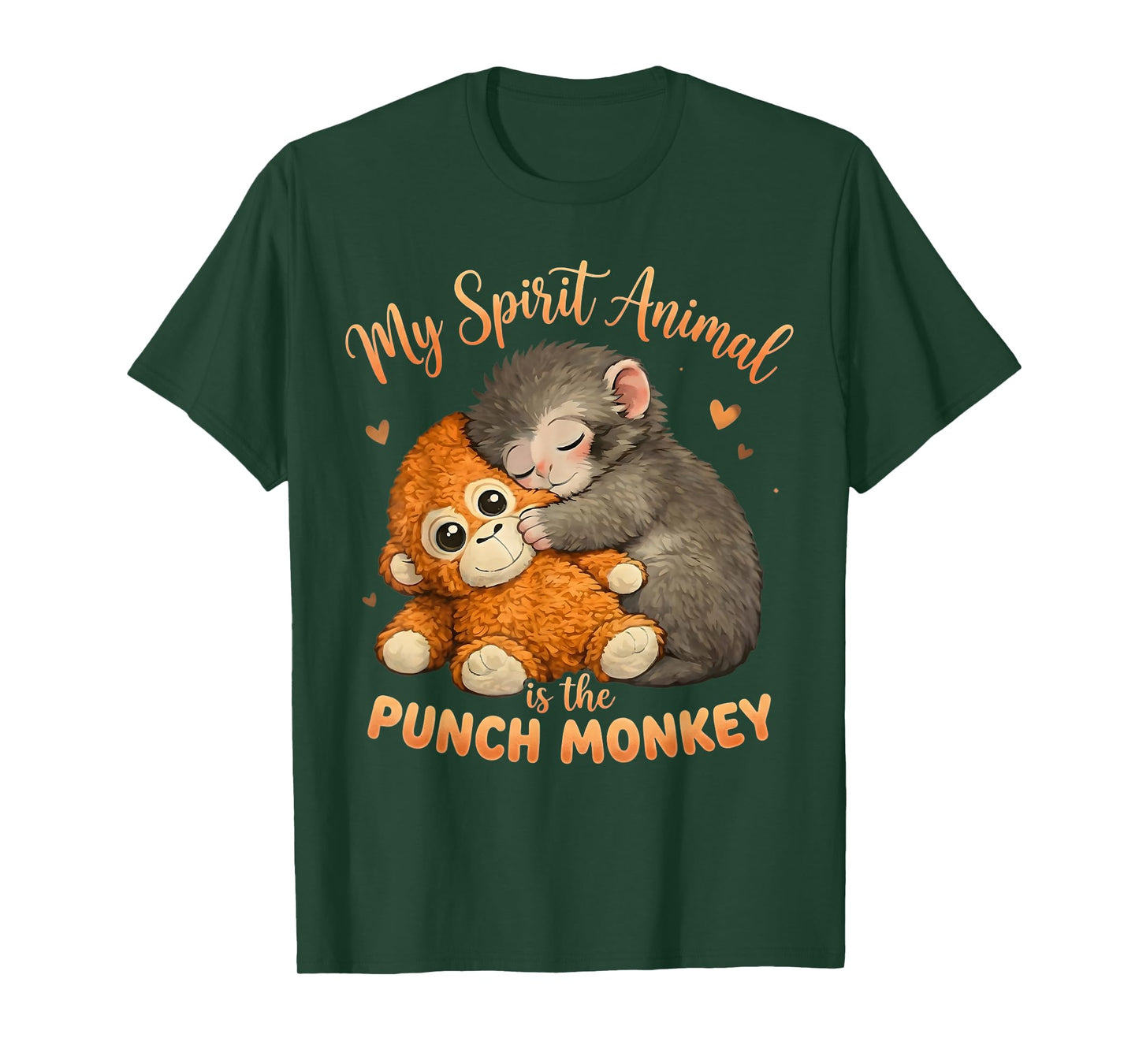 My Spirit Animal is The Punch Monkey Plush Hugging Cute T-Shirt