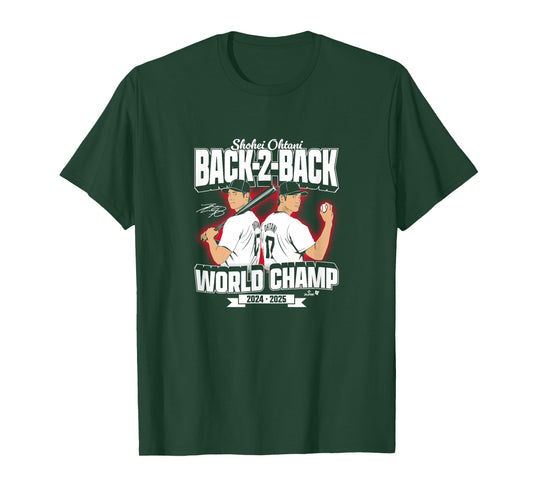 Shohei Ohtani - Back-to-Back World Champs - LA Baseball T-Shirt