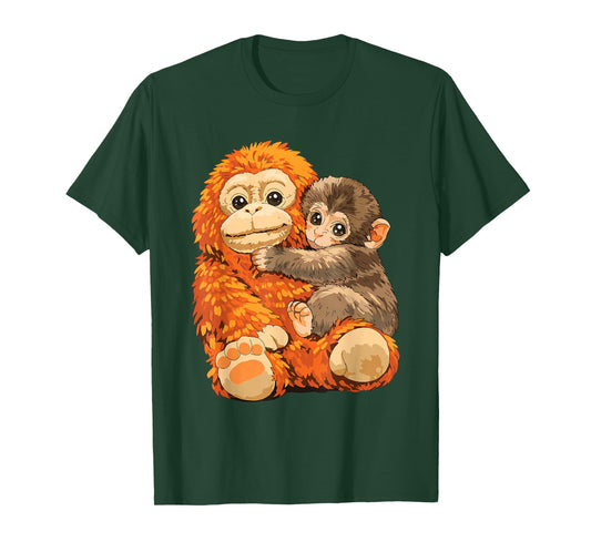 Baby Monkey Punch Team Punch Mama Monkey Hug Cute T-Shirt
