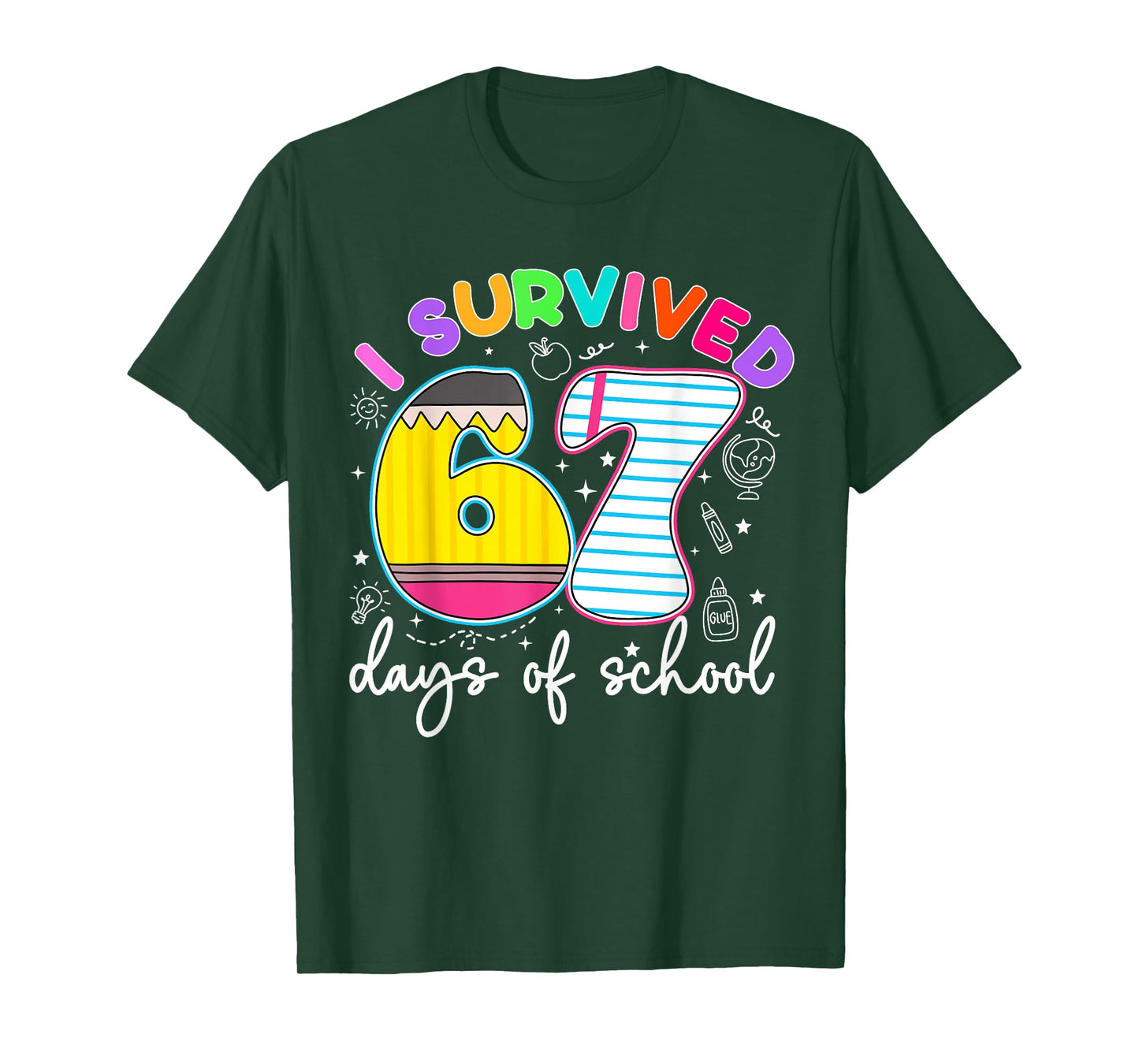 I Survived 67 Days of School Funny Meme Teacher Student T-Shirt