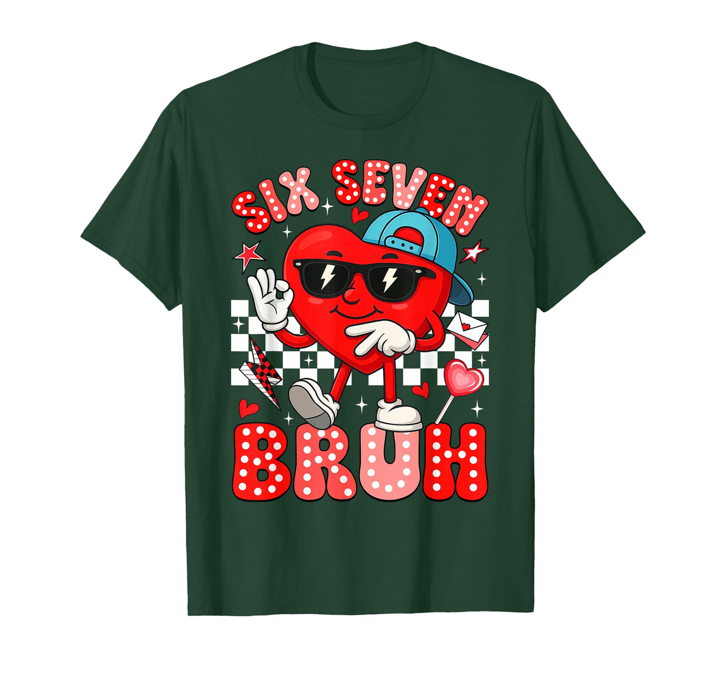 Funny Heart Meme 67 Six Seven Bruh Valentines Day Boys Kids T-Shirt