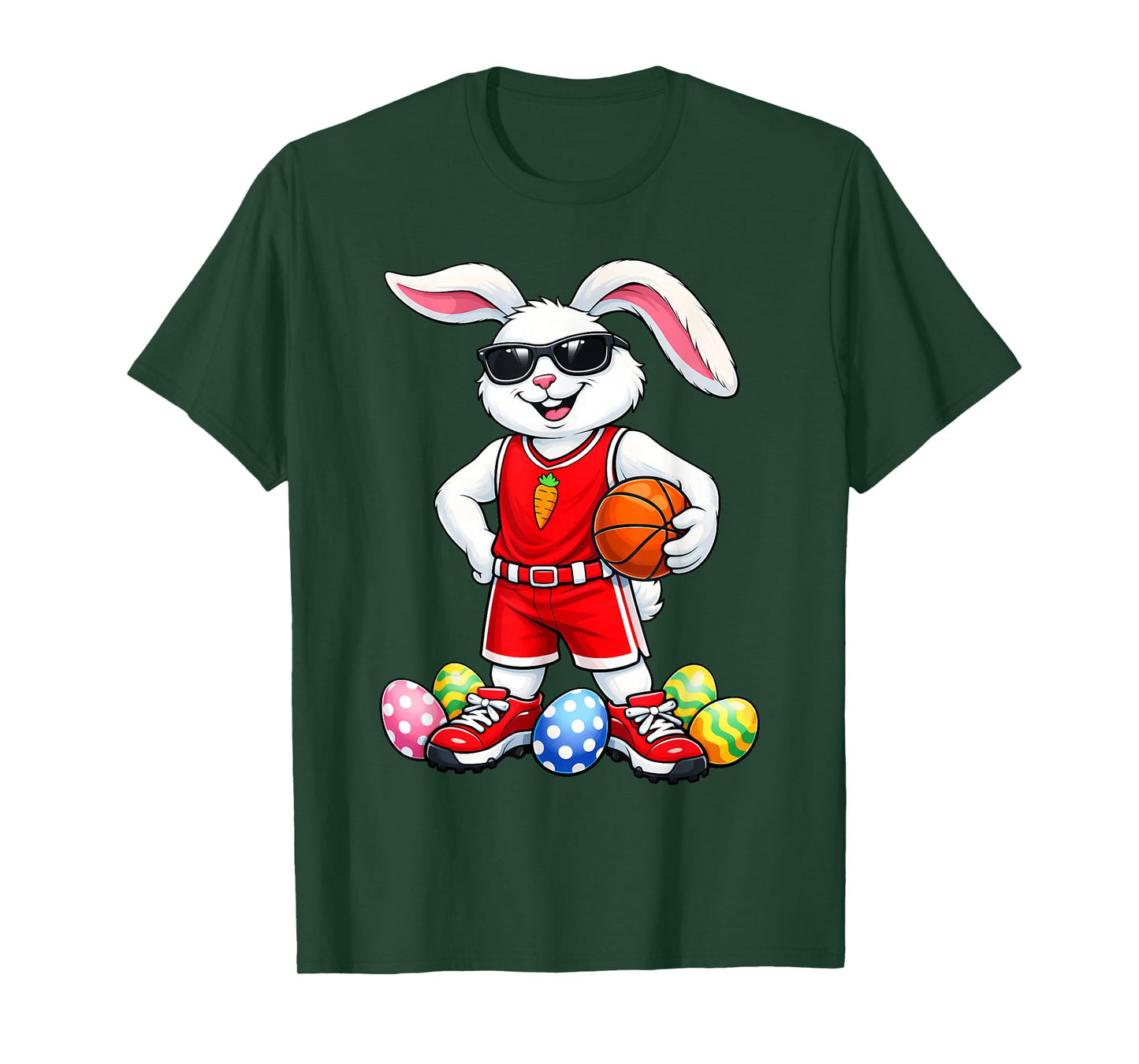 Kids Boys Easter Bunny Play Basketball Easter Kids Boys Men T-Shirt