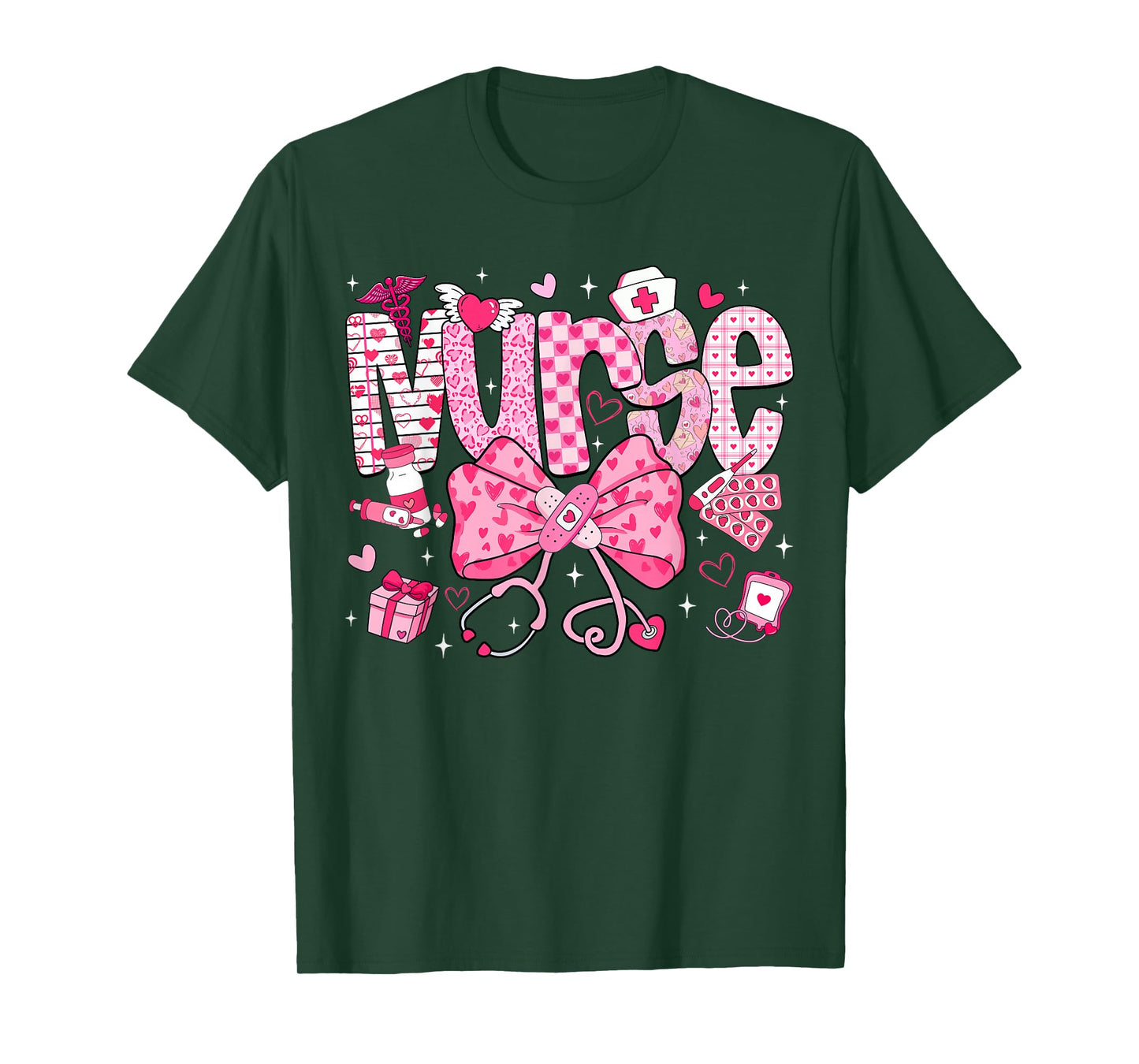 Nurse Valentine's Day Heart Stethoscope ER ICU NICU RN Nurse T-Shirt