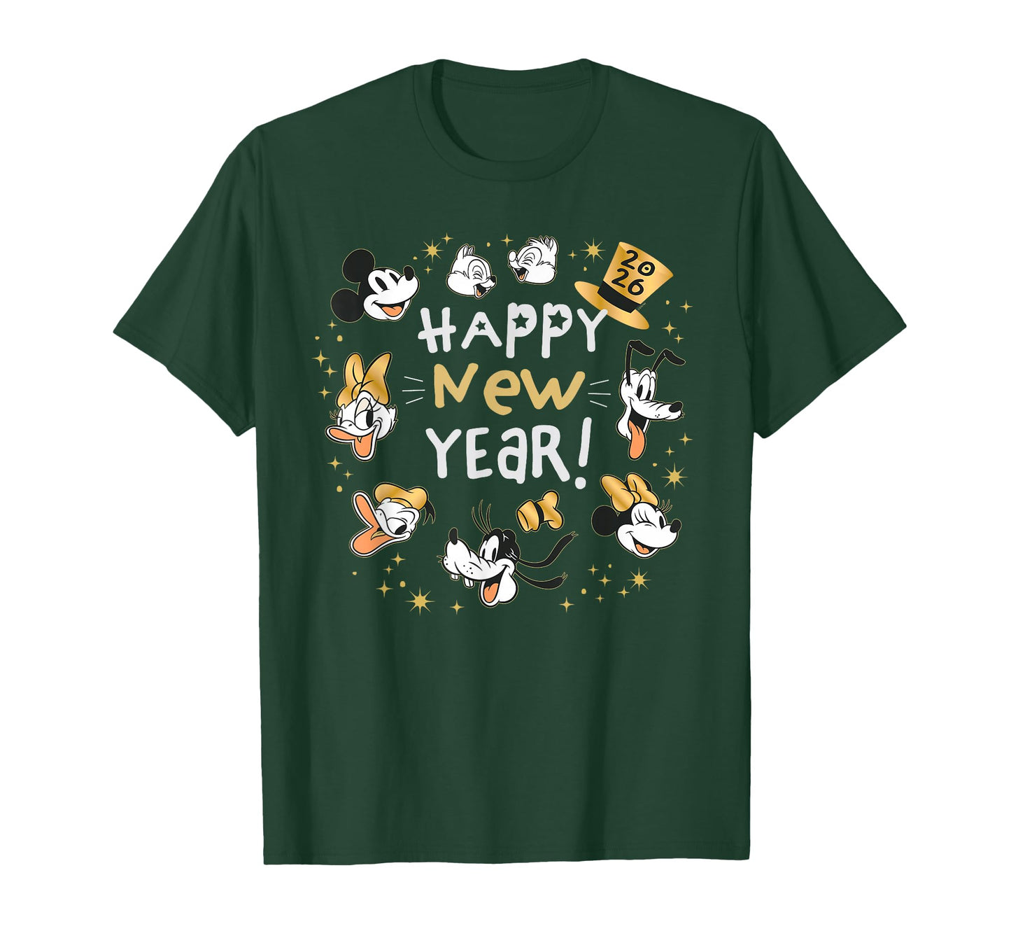 Disney Mickey & Friends Happy New Year 2026 Retro Party T-Shirt