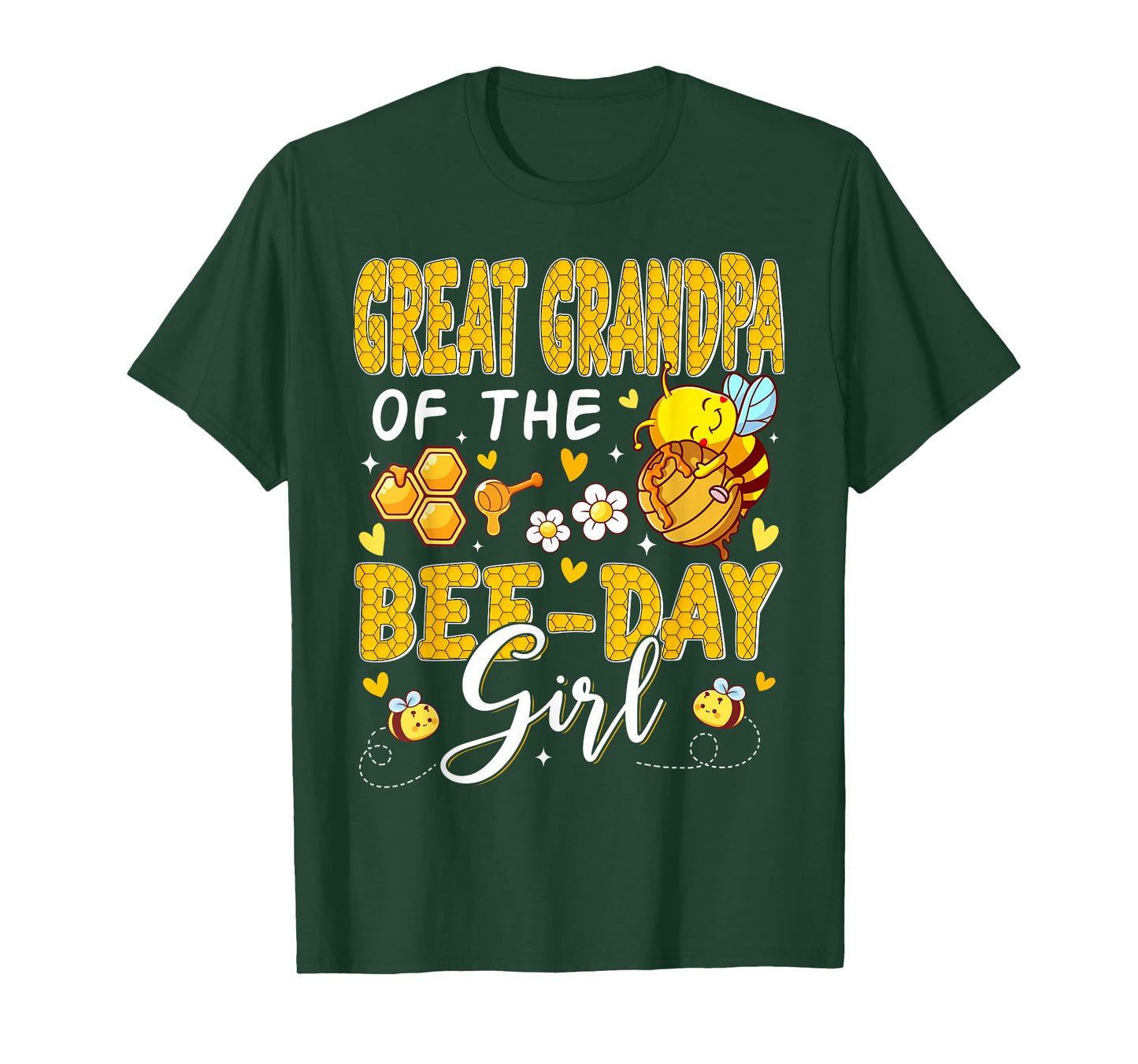 Great Grandpa of The Bee Day Girl Flower Birthday Family T-Shirt