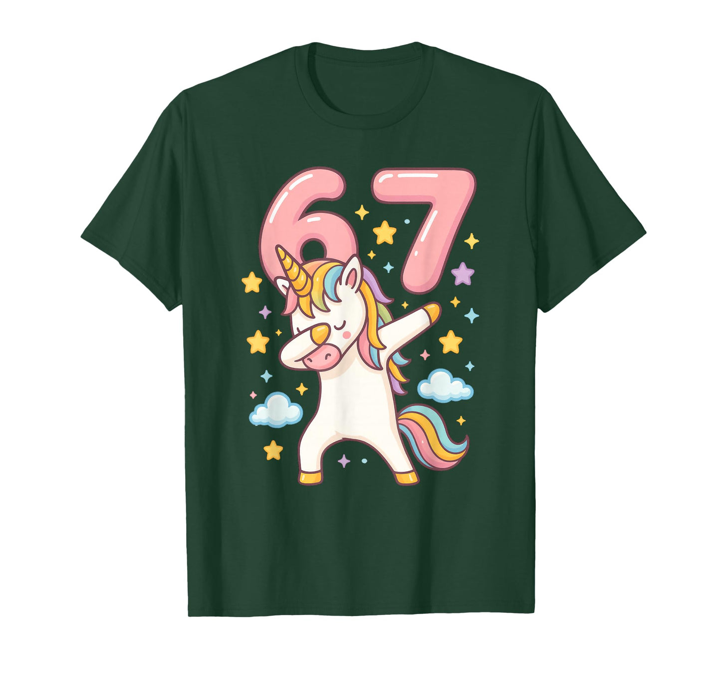 Unicorn 67 Meme Six Seven Funny Dabbing T-Shirt