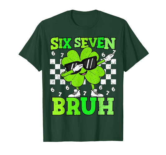 Boys St Patricks Day 67 Bruh Dabbing Shamrock Clover Kids T-Shirt