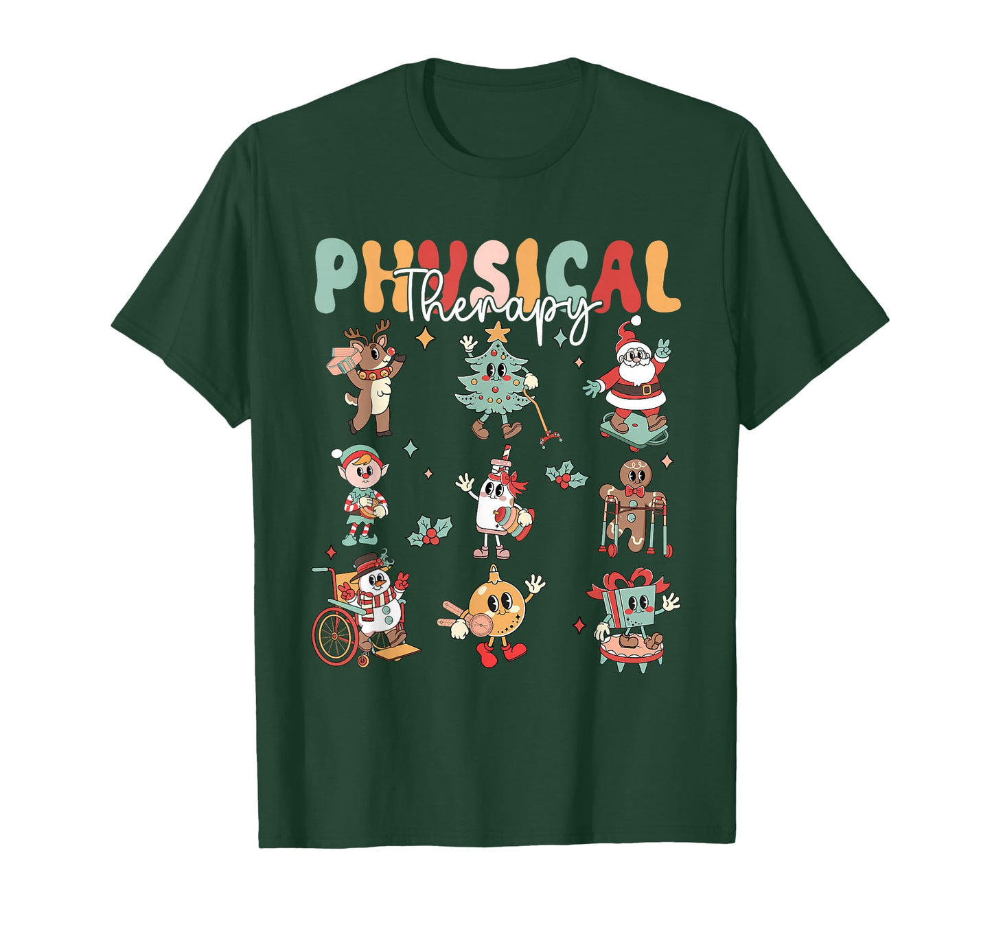 Gingerbread Physical Therapy Pt Physical Therapist Christmas T-Shirt