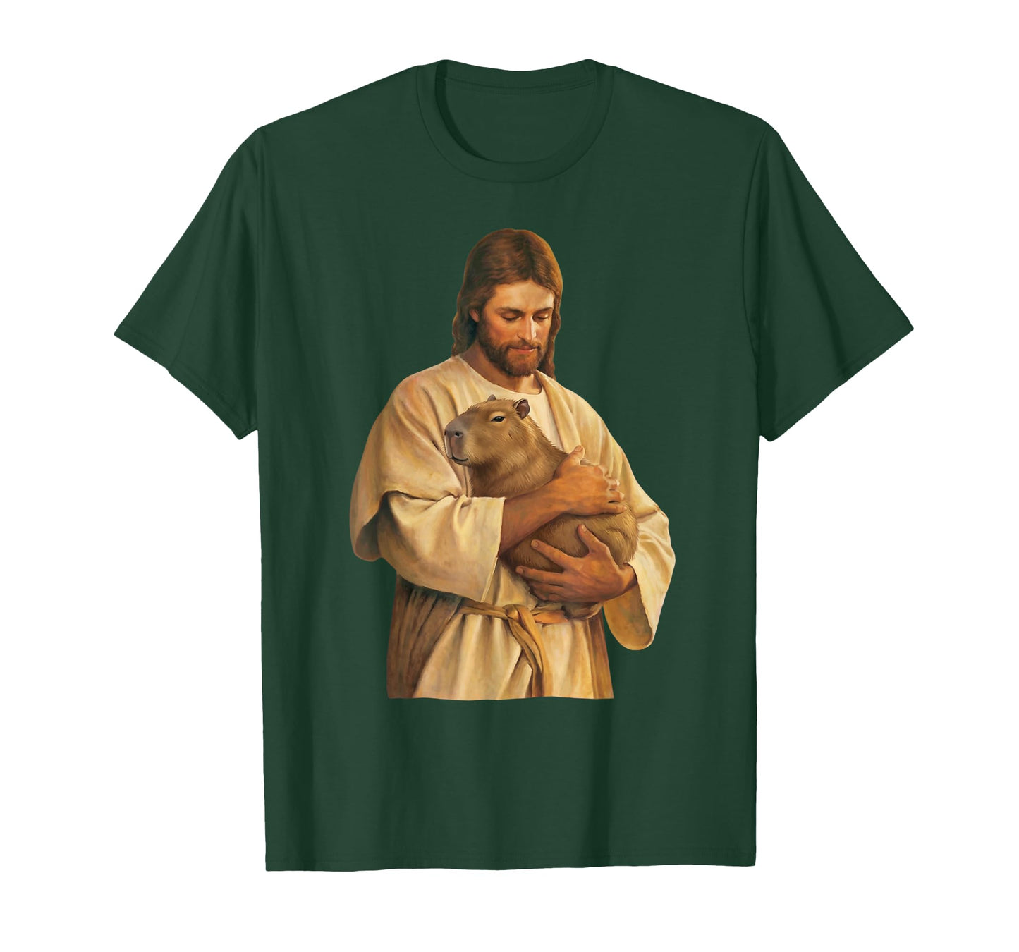 Jesus Loves Capybara Funny Jesus Holding Capybara T-Shirt