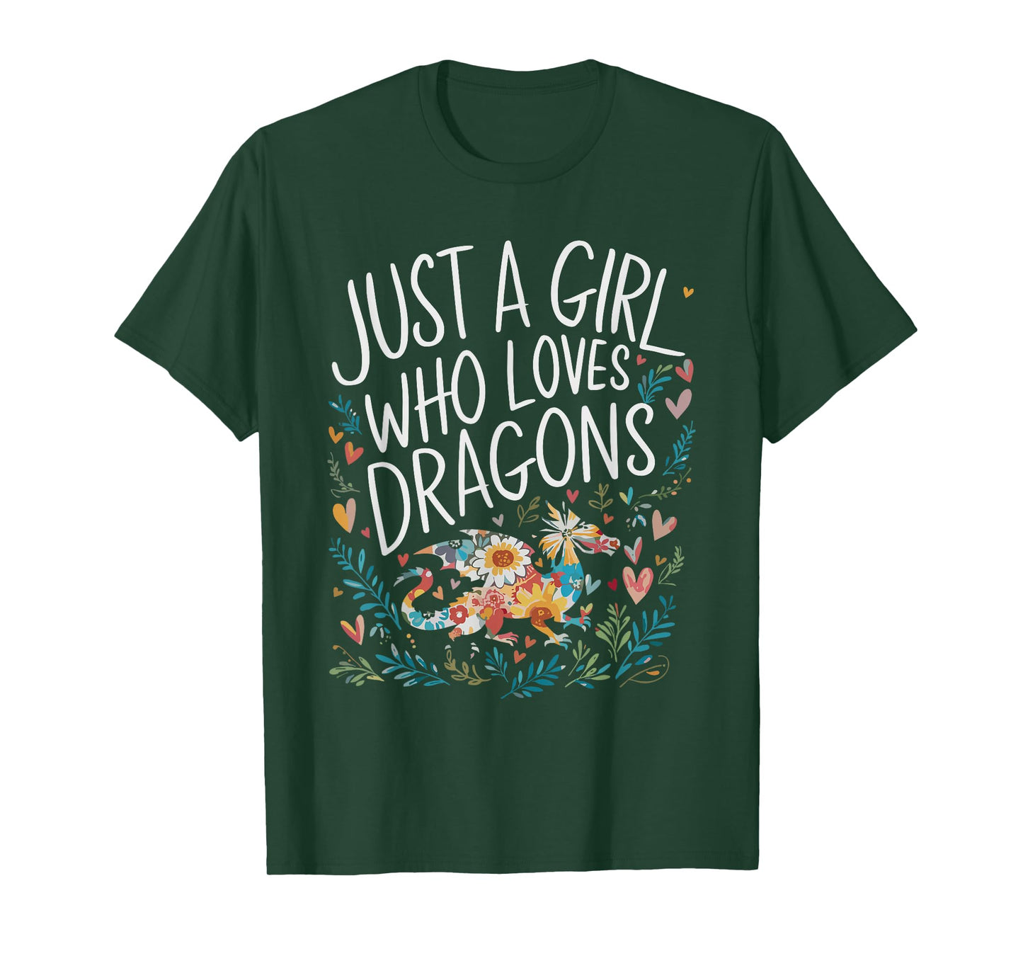 Cute Just A Girl Who Loves Dragons Men Women Girls T-Shirt