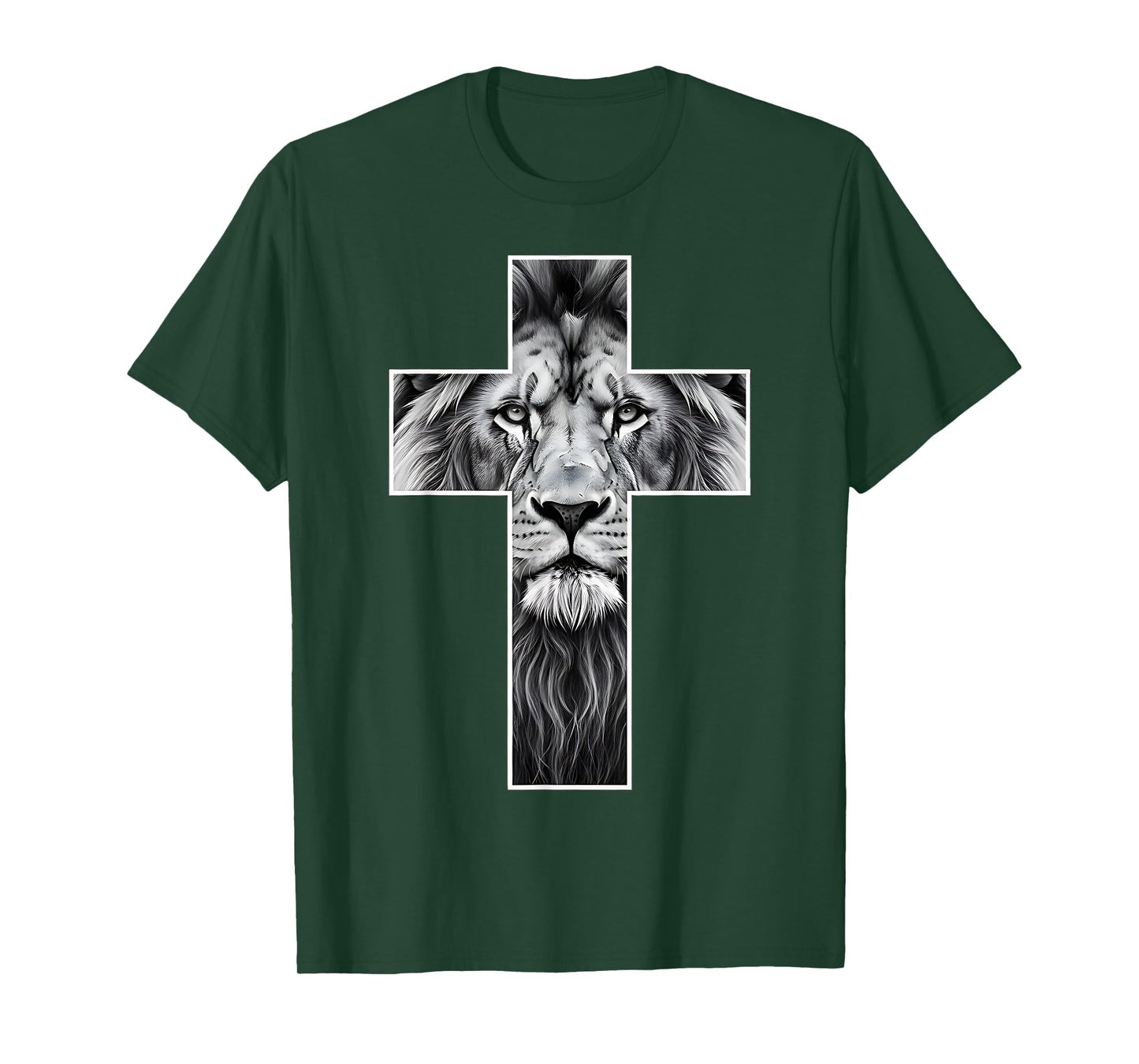 Lion of Judah Cross Christian Strength Powerful Symbol T-Shirt