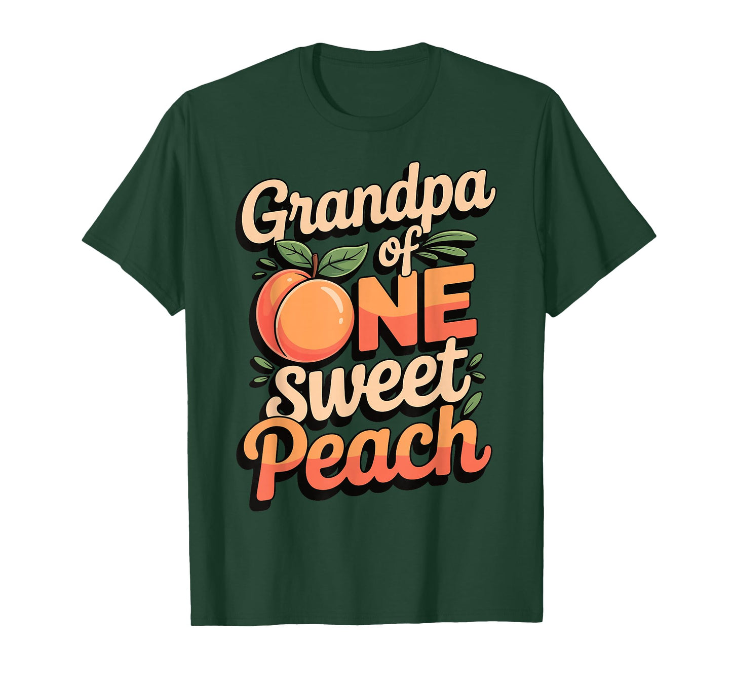 Grandpa of One Sweet Peach Family Matching T-Shirt