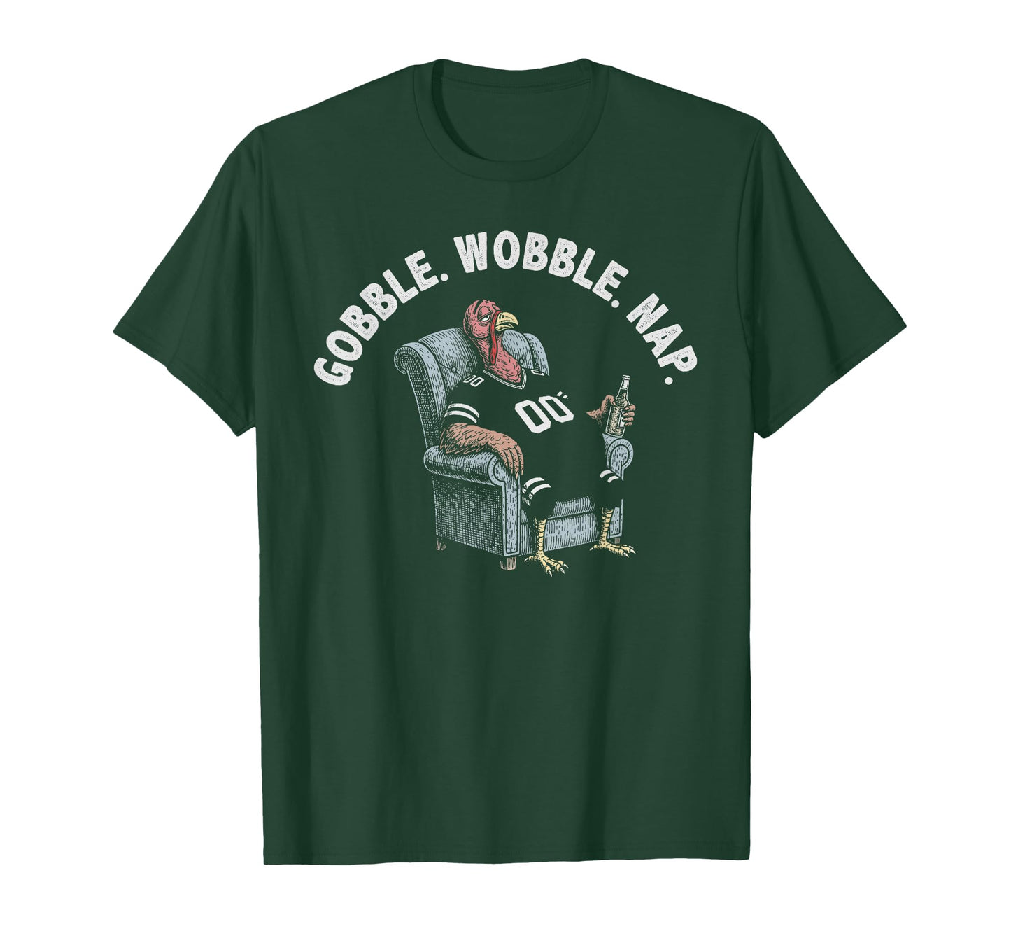 Funny Thanksgiving Tired Turkey T-Shirt - Gobble Wobble Nap T-Shirt